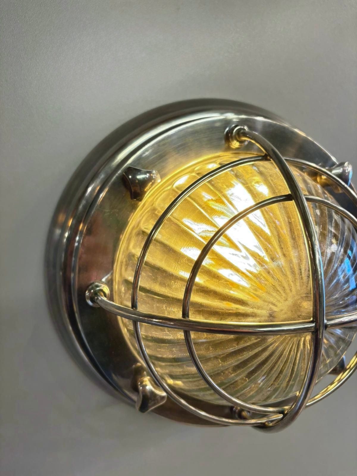 Arel Lighting Antique Silver CALITRI Brass Nautical Ceiling Light