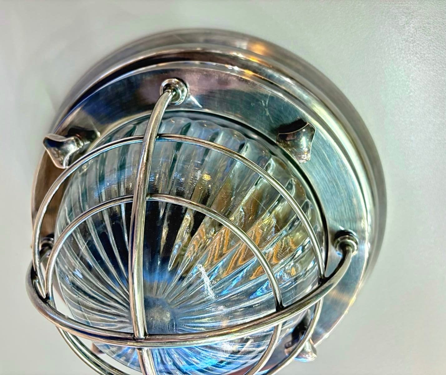 Arel Lighting Antique Silver CALITRI Brass Nautical Ceiling Light