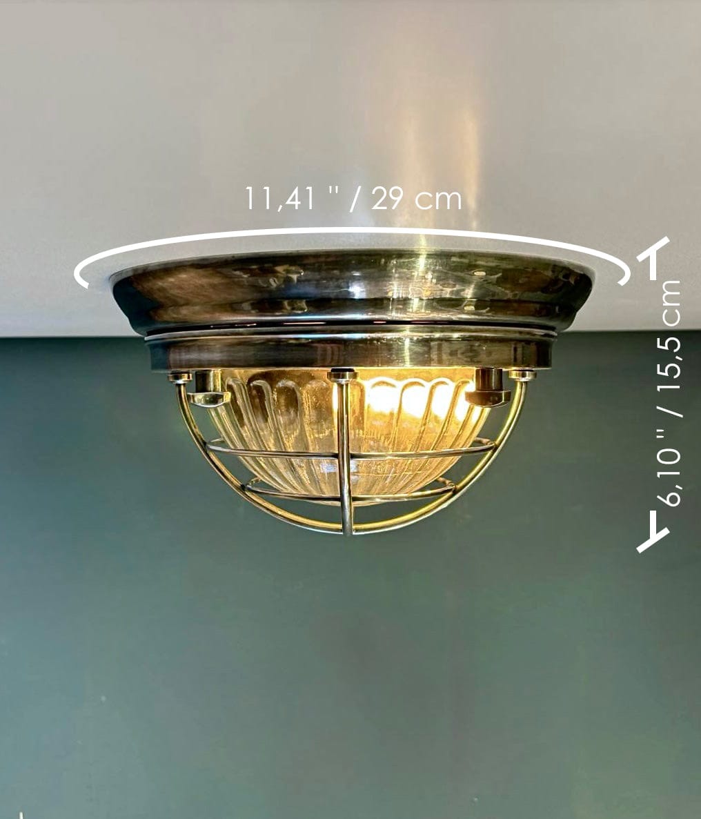 Arel Lighting Antique Silver CALITRI Brass Nautical Ceiling Light