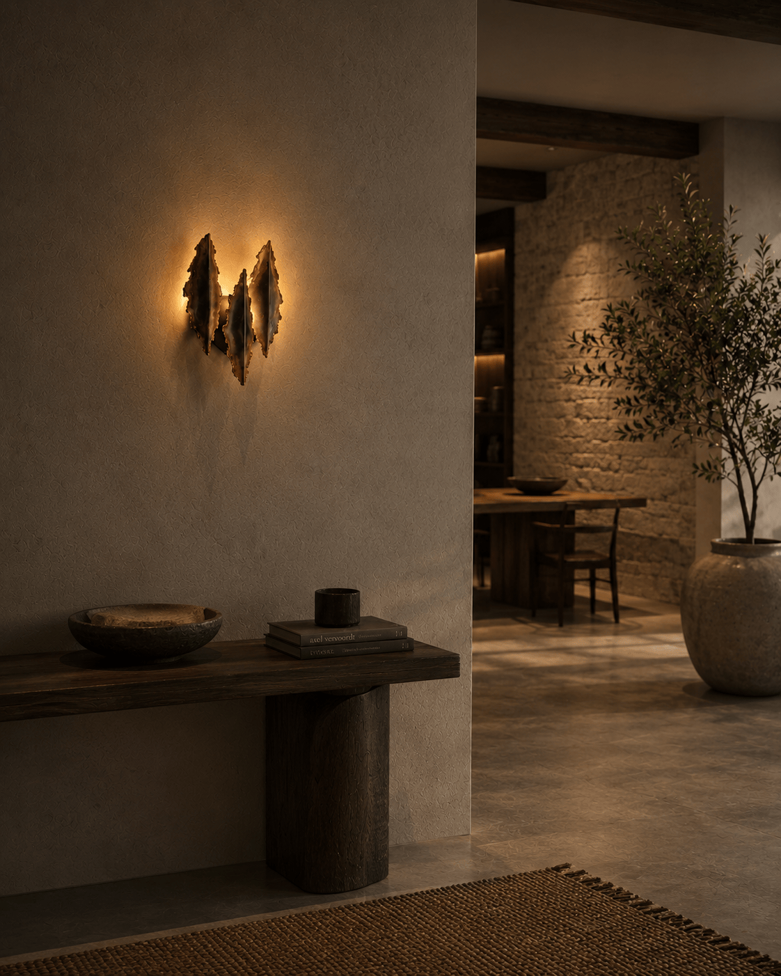 Arel Lighting AUGSBURG Triple Brass Wall Sconce