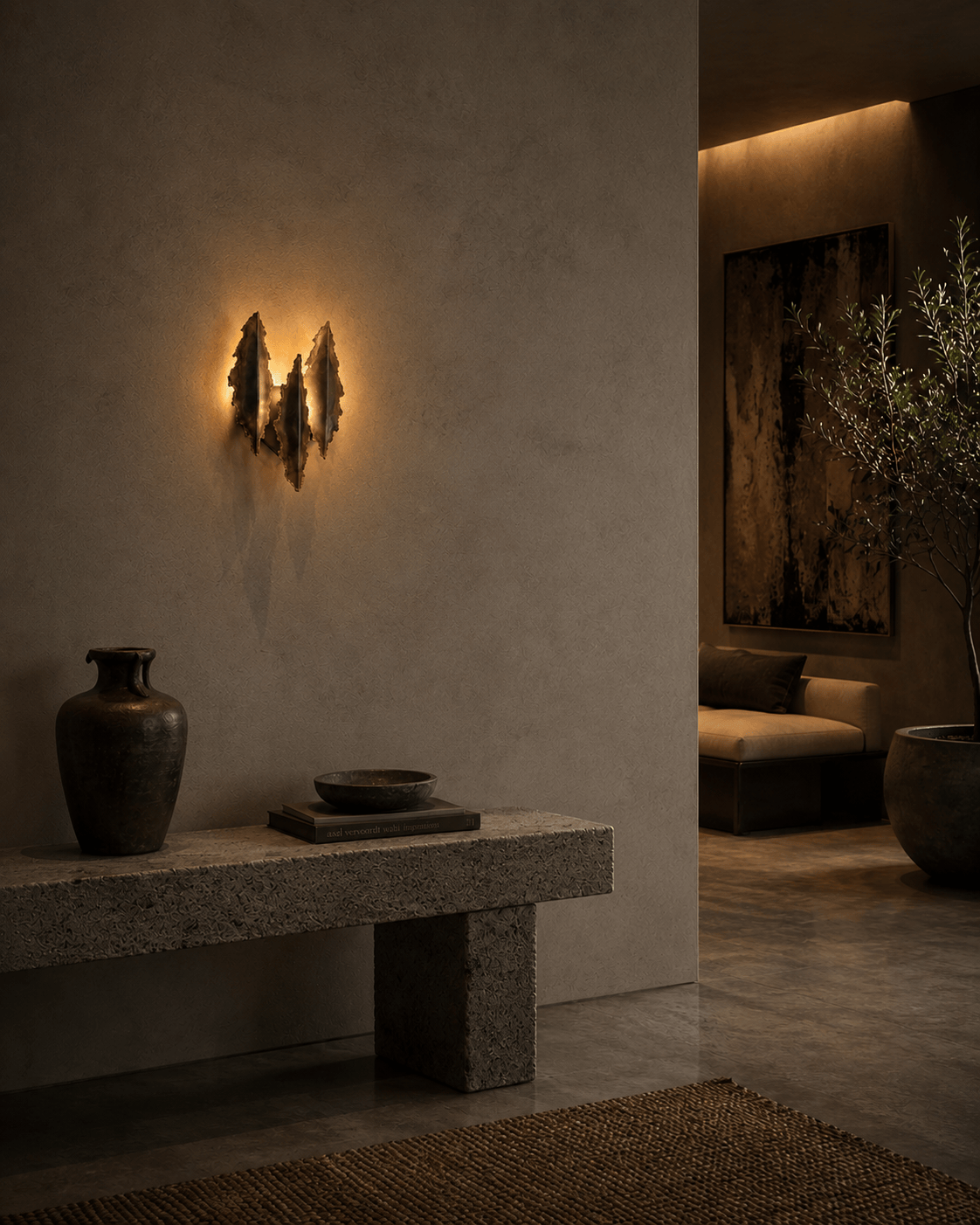 Arel Lighting AUGSBURG Triple Brass Wall Sconce