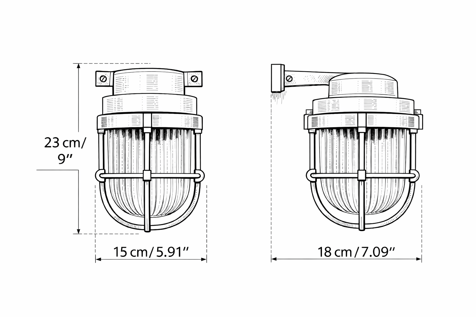 Arel Lighting BACENO GRANDE Brass Nautical Wall Sconce