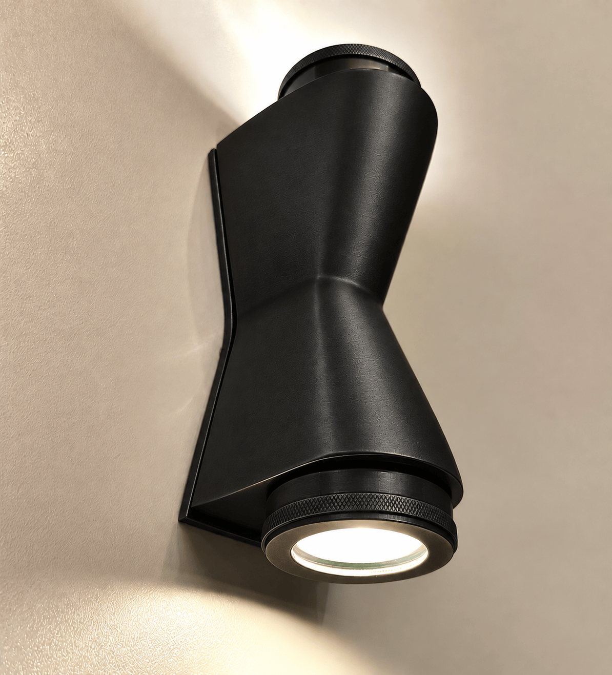 Arel Lighting Black FIENO UP/DOWN Outdoor Bathroom Wall Fixture