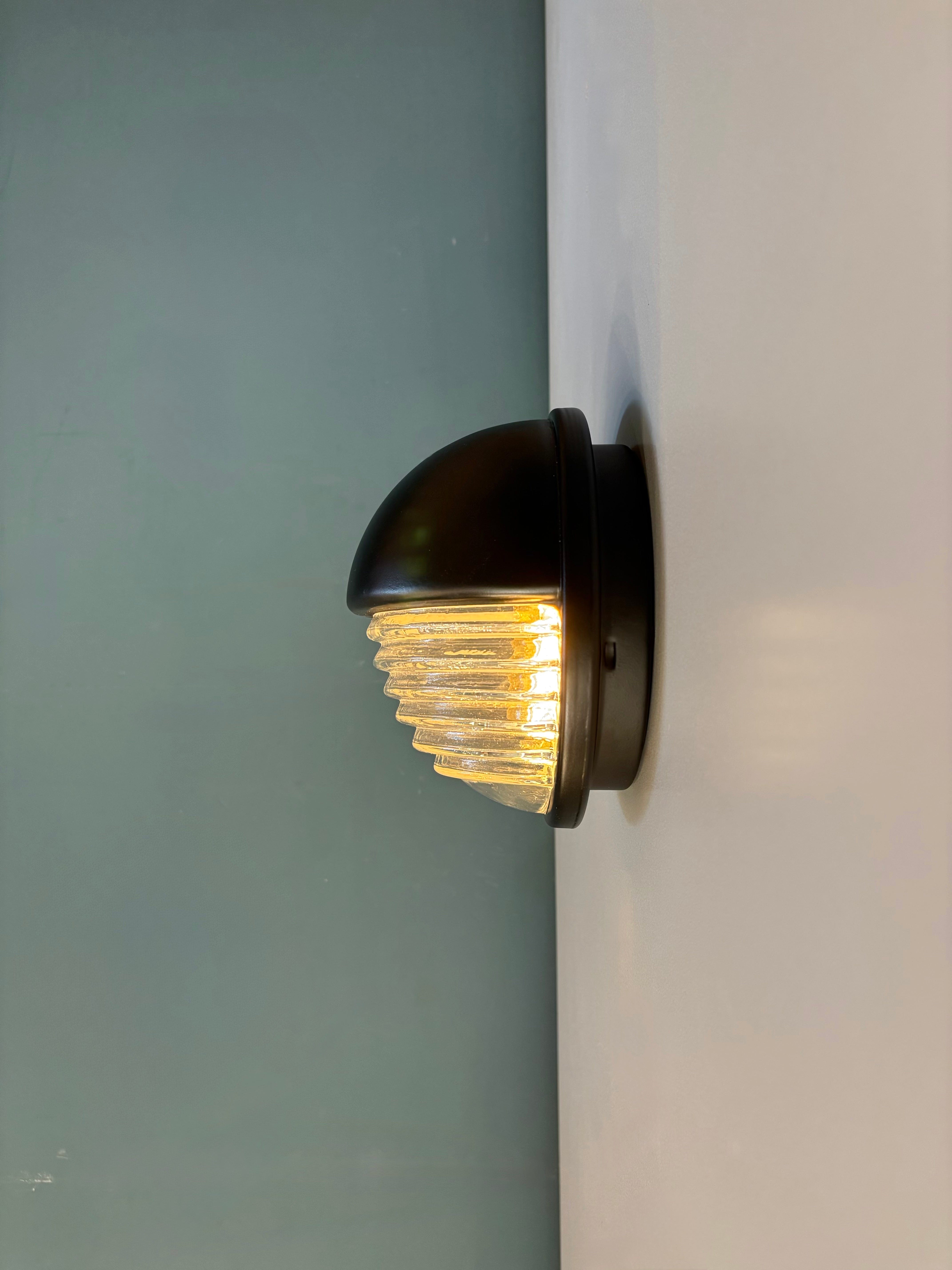 Arel Lighting Black LUTSK Nautical Brass Outdoor Wall Light