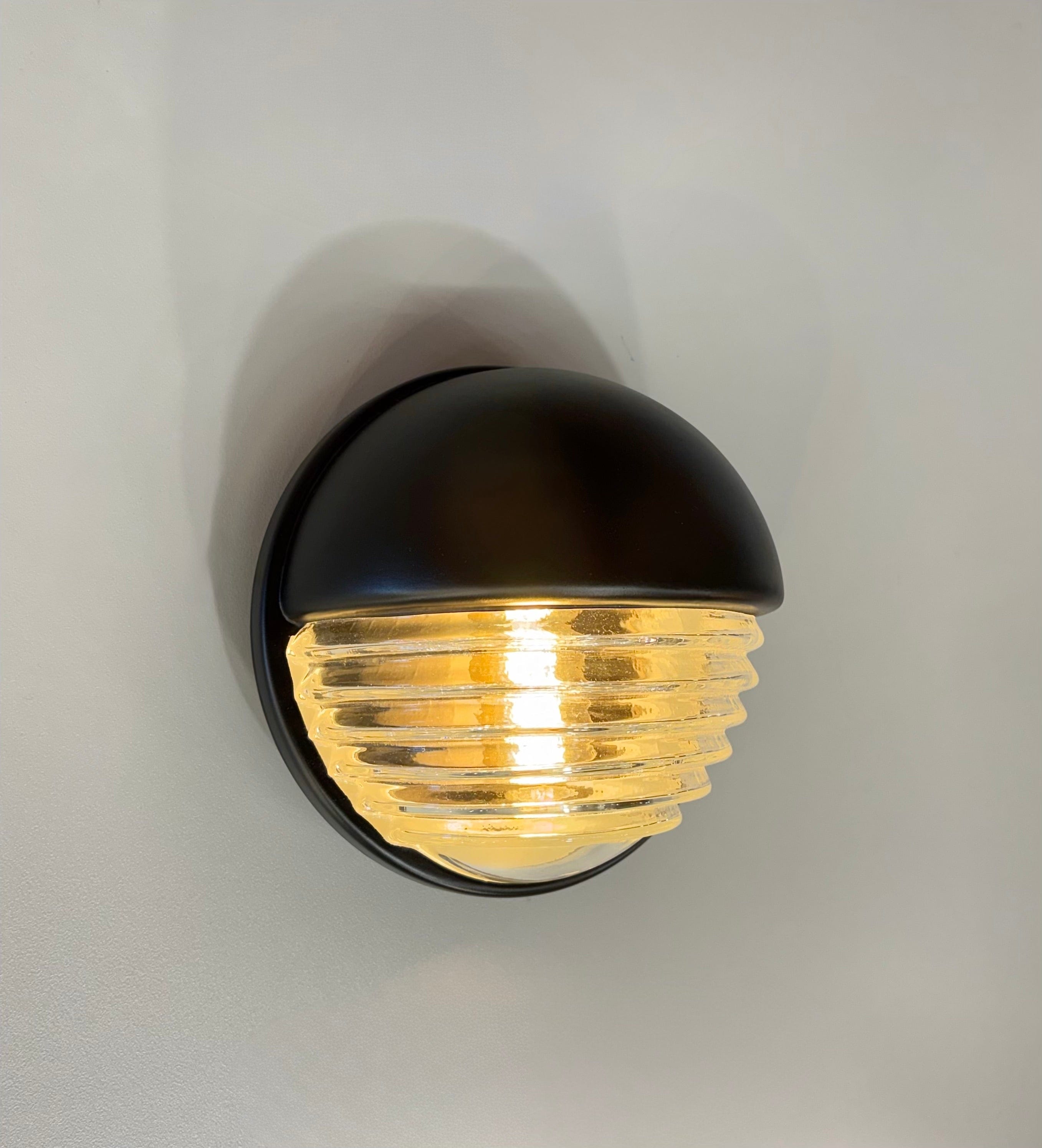 Arel Lighting Black LUTSK Nautical Brass Outdoor Wall Light