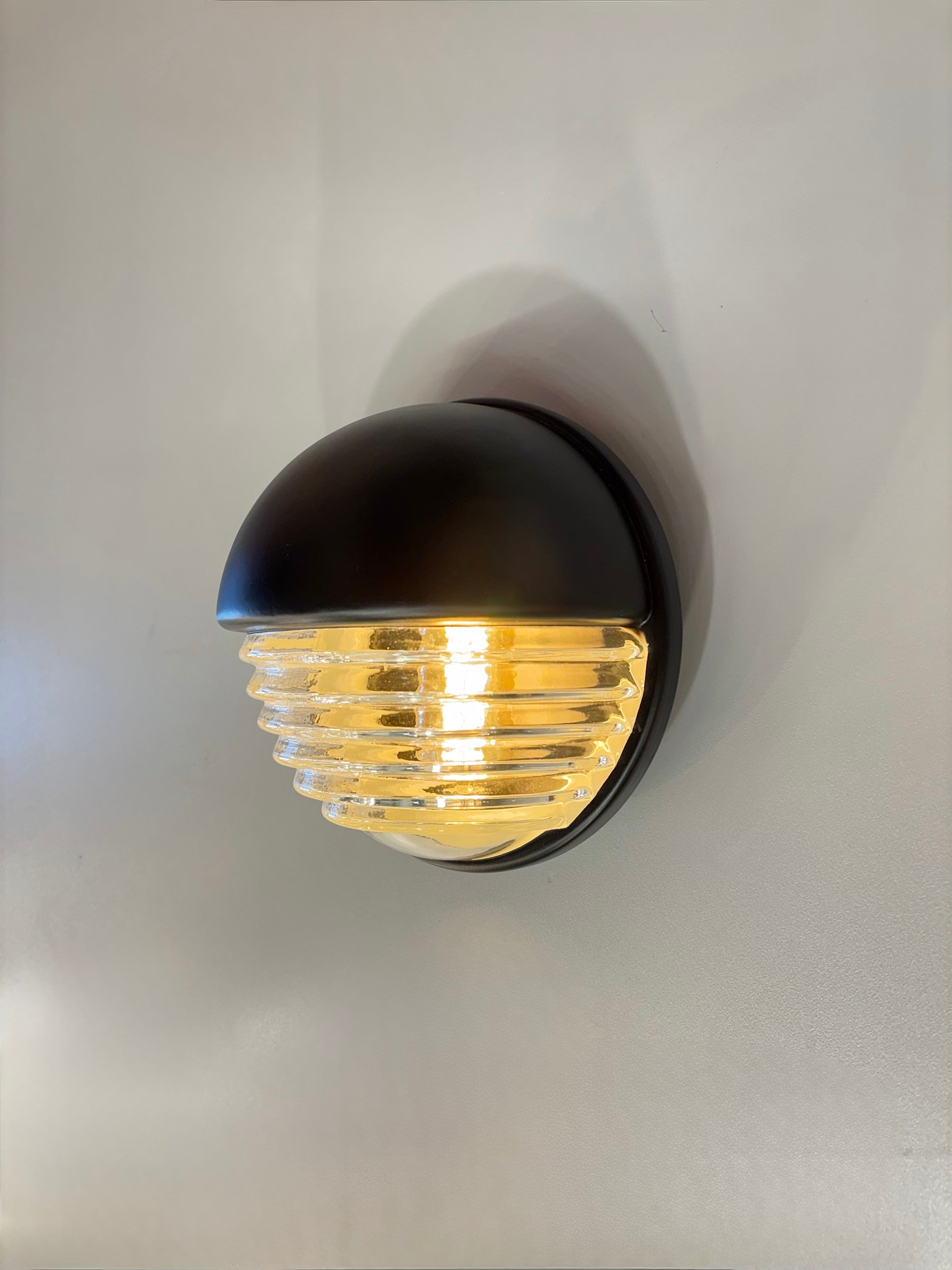 Arel Lighting Black LUTSK Nautical Brass Outdoor Wall Light