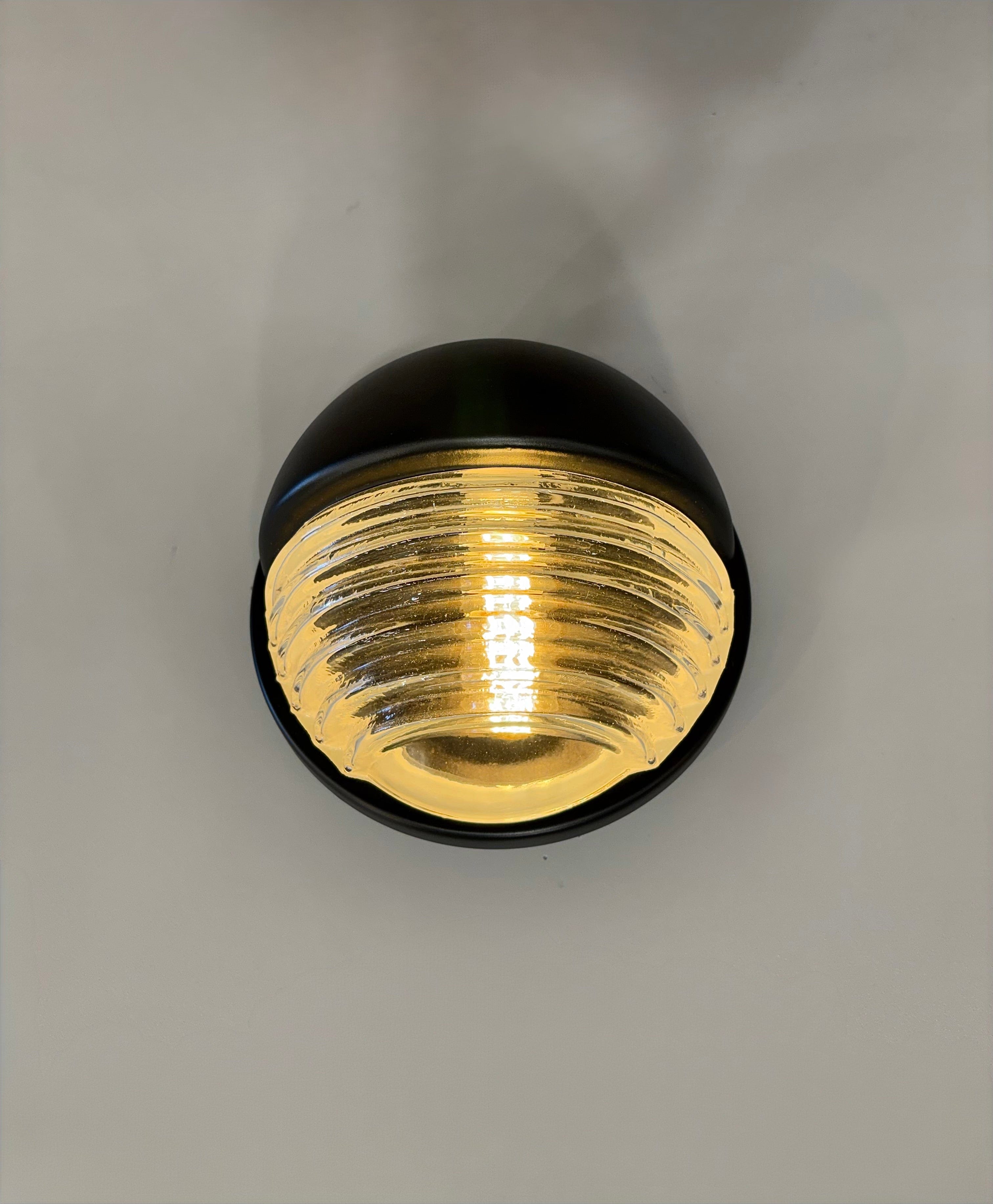 Arel Lighting Black LUTSK Nautical Brass Outdoor Wall Light