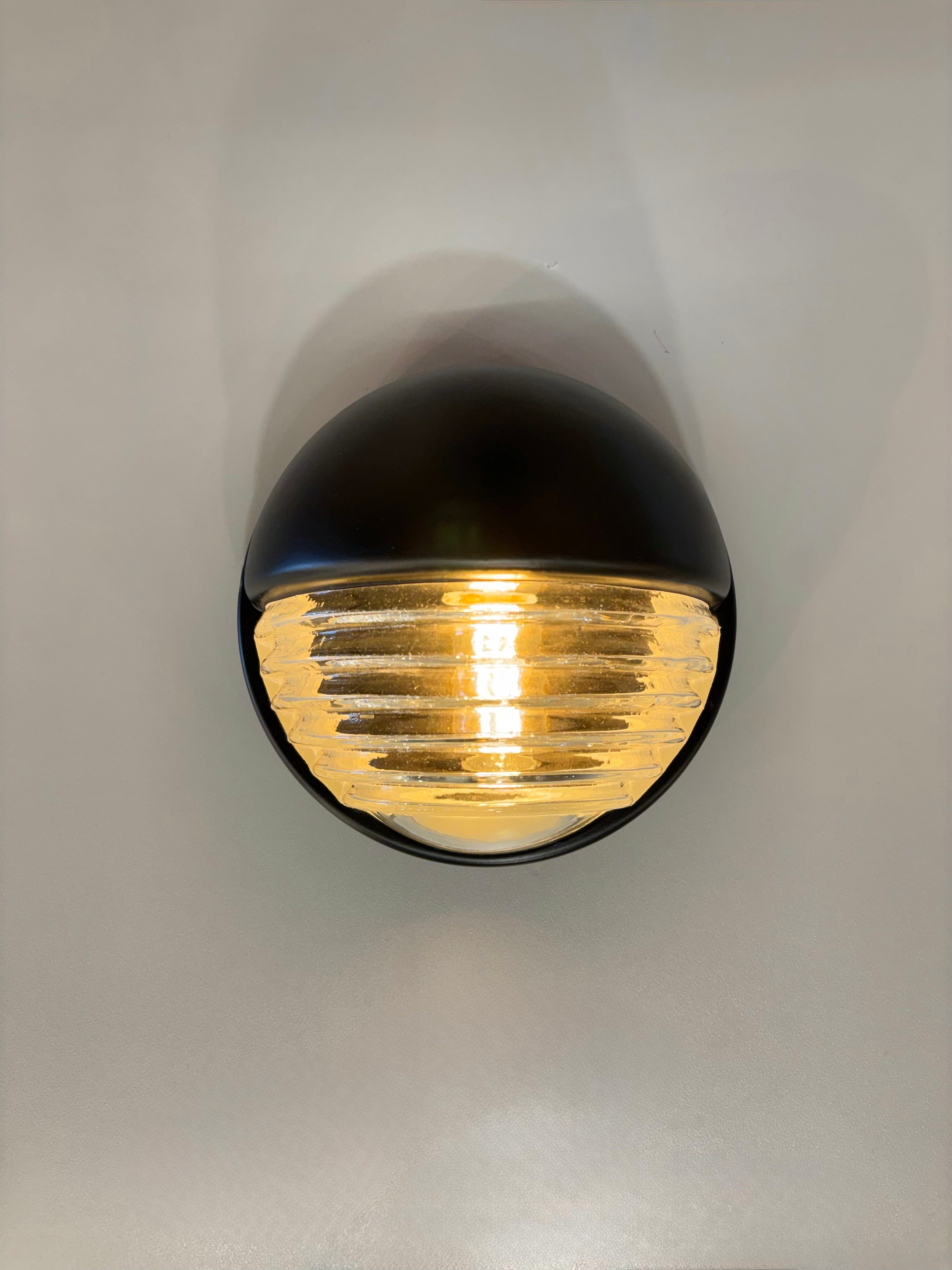 Arel Lighting Black LUTSK Nautical Brass Outdoor Wall Light