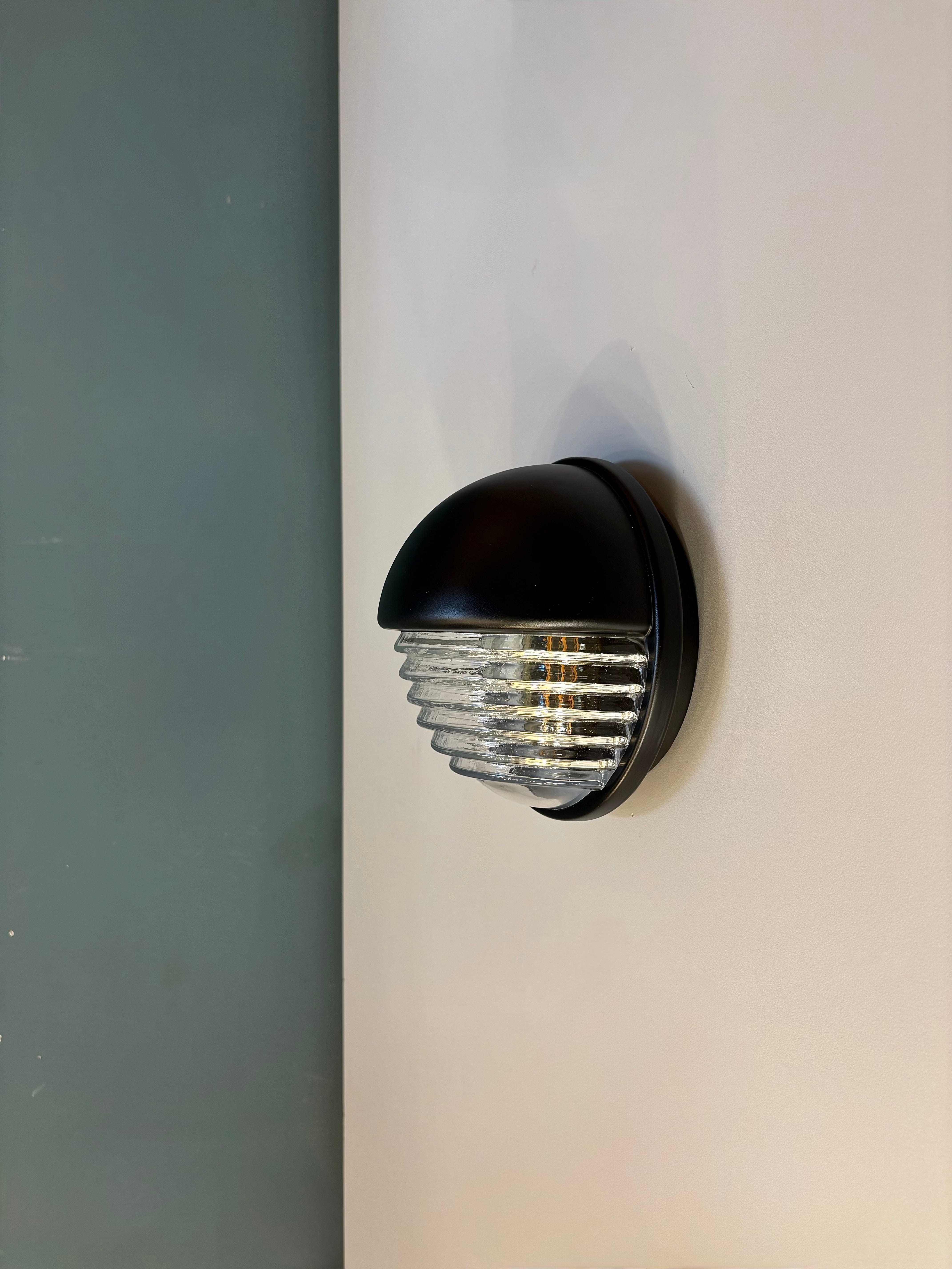 Arel Lighting Black LUTSK Nautical Brass Outdoor Wall Light