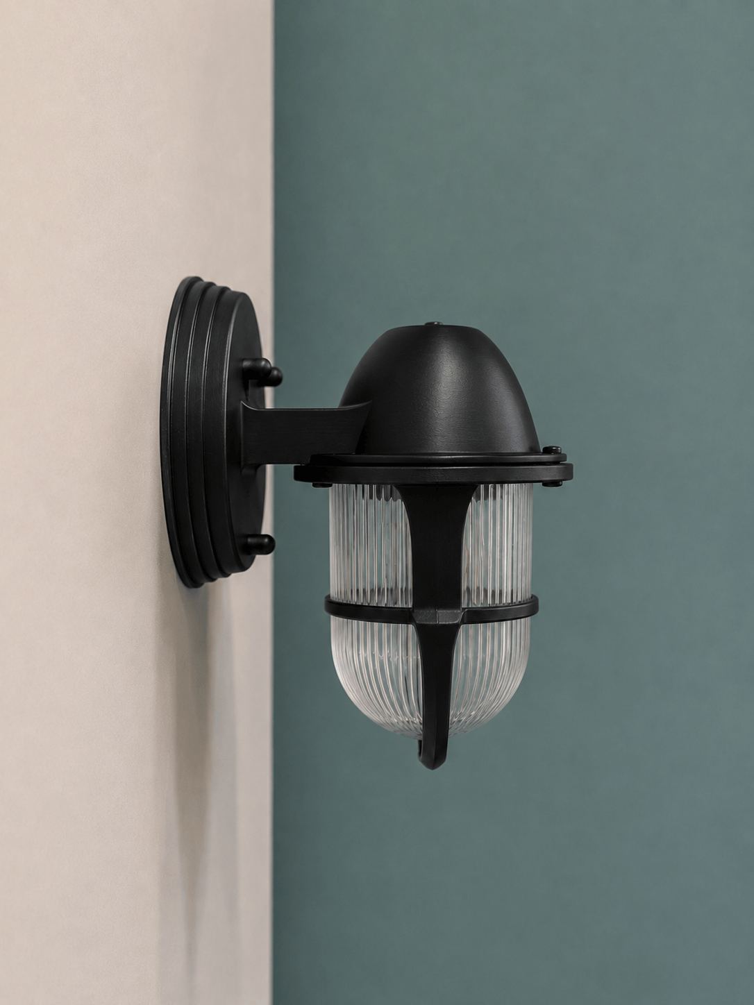 Arel Lighting Black / Perforated DELSOL GRANDE CAN Nautical Outdoor Wall Sconce