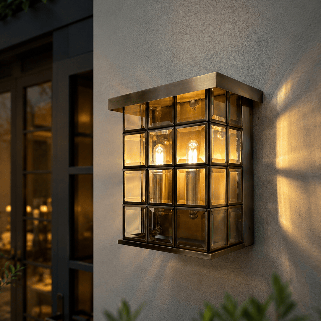 Arel Lighting Brass LLADE Brass Outdoor Wall Sconce