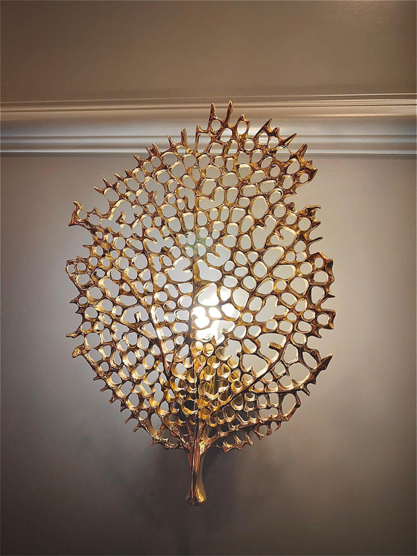Arel Lighting BREDA Art Nouveau Brass Casting Wall Sconce