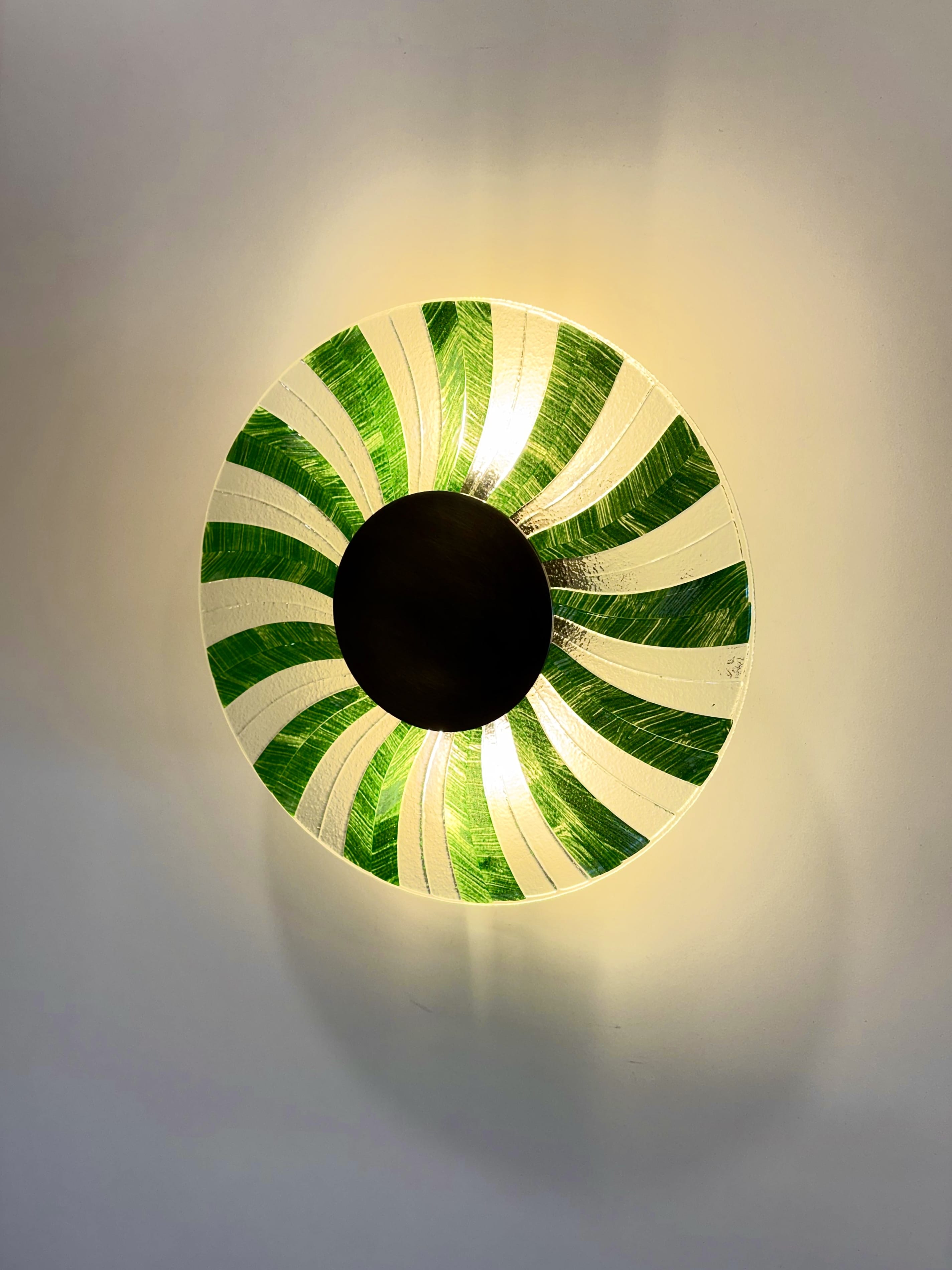 Arel Lighting Brushed Brass / Green HOLO Wall Sconce