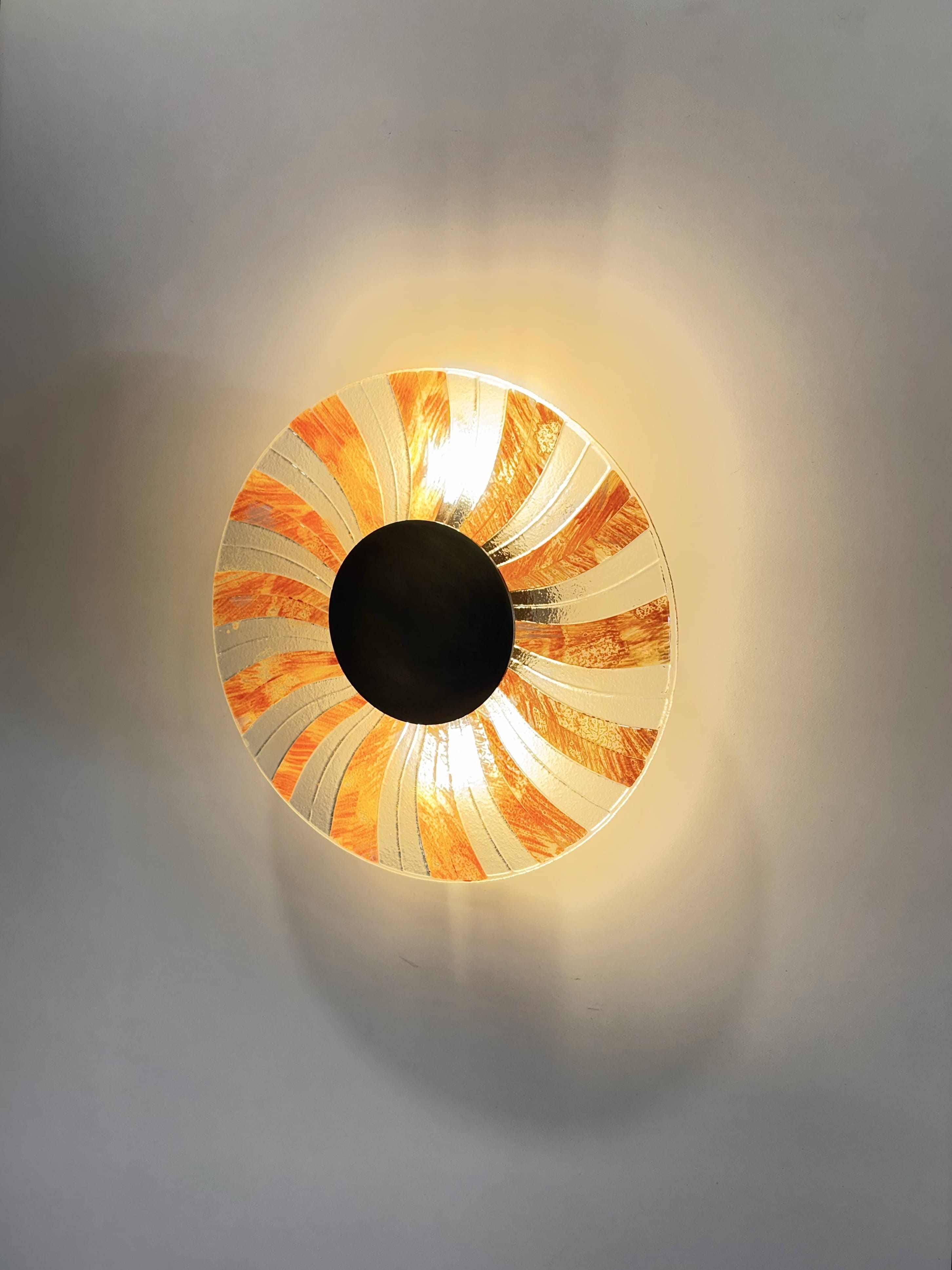 Arel Lighting Brushed Brass / Orange HOLO Wall Sconce