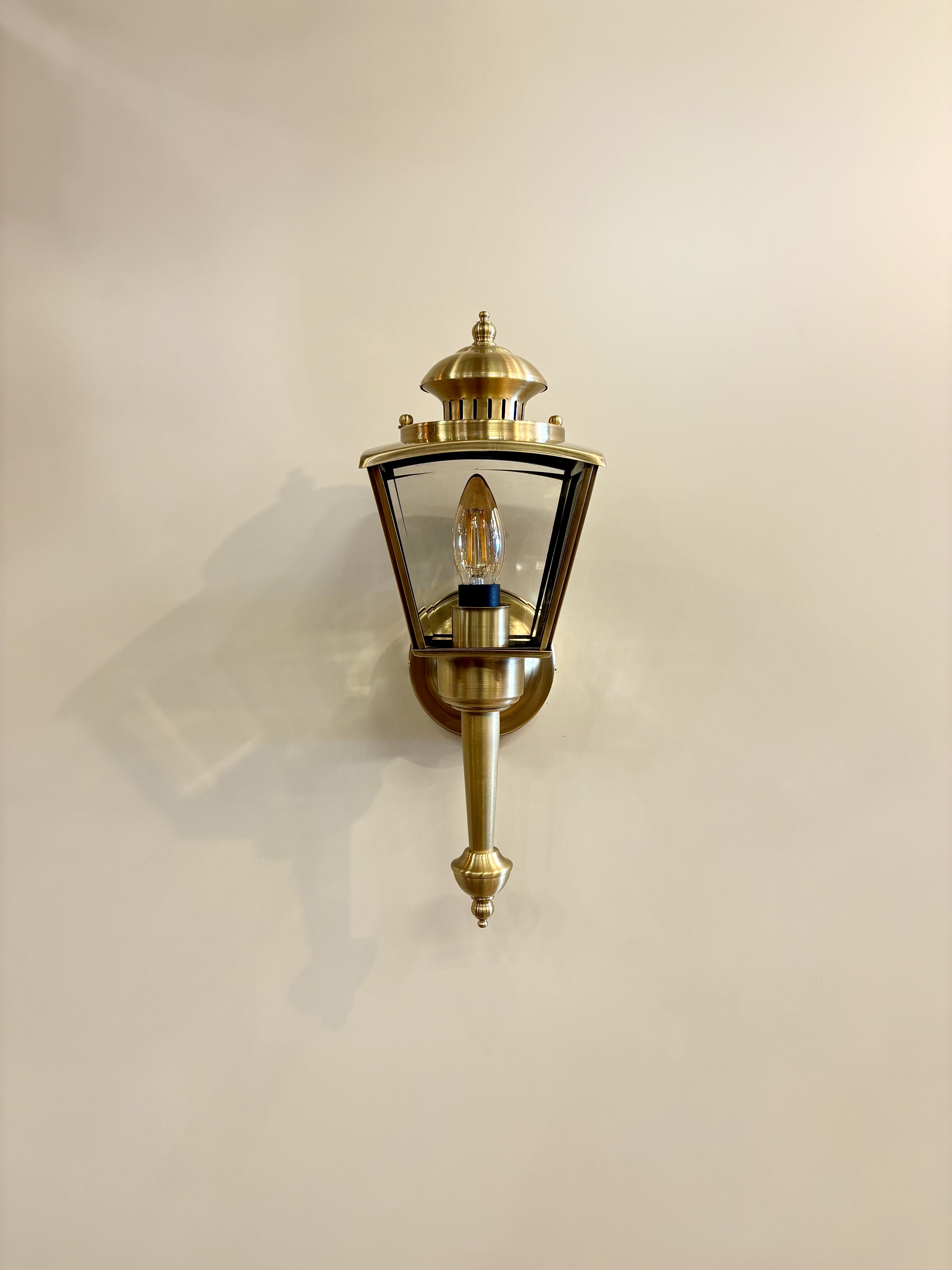 Arel Lighting CANTERS Handmade Brass Outdoor Wall Sconce