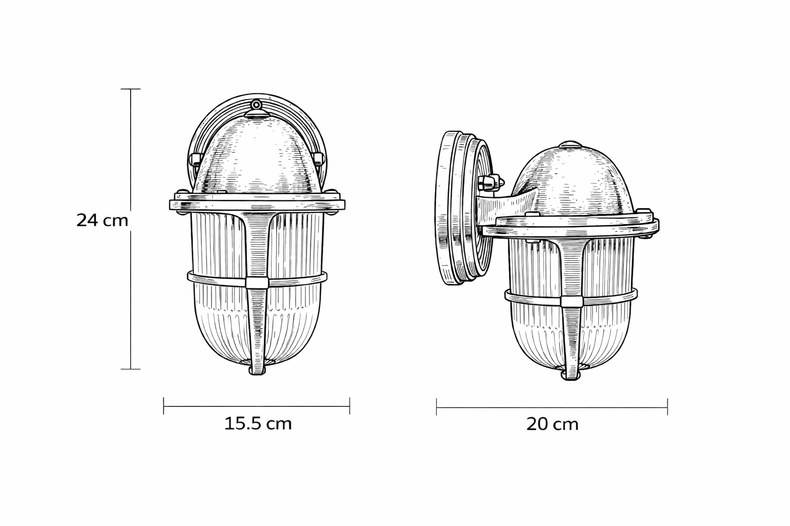 Arel Lighting DELSOL GRANDE CAN Nautical Outdoor Wall Sconce