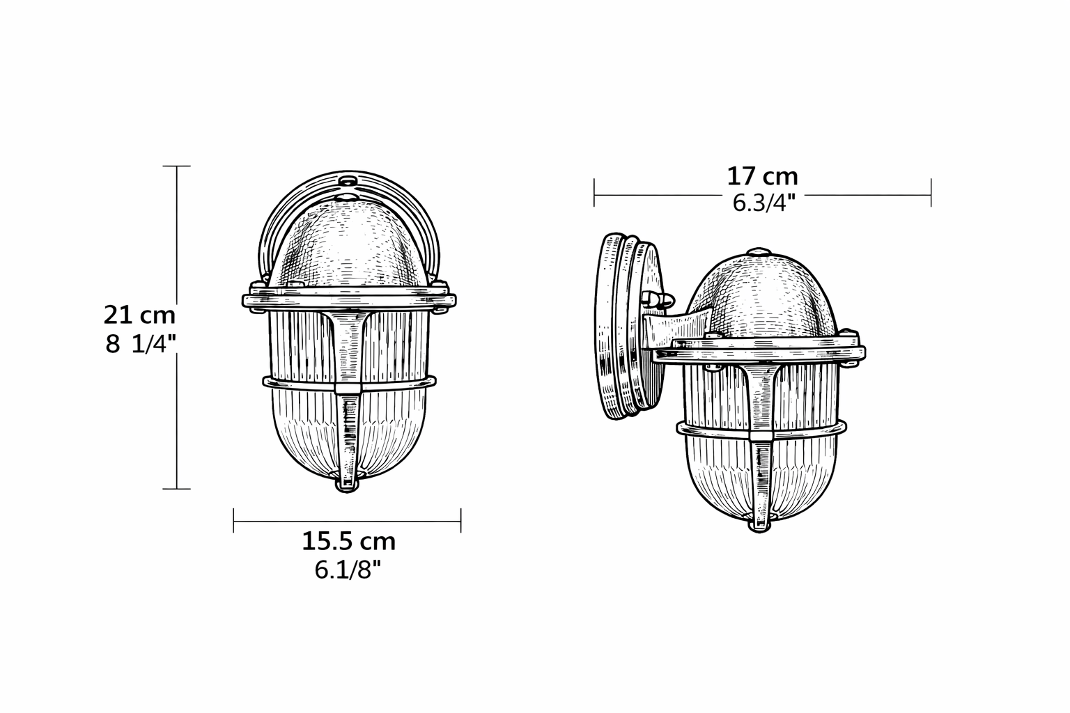 Arel Lighting DELSOL MINI CAN Nautical Outdoor Wall Sconce