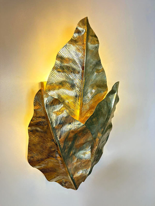 Arel Lighting Desec Sculptural Brass Casting Wall Sconce