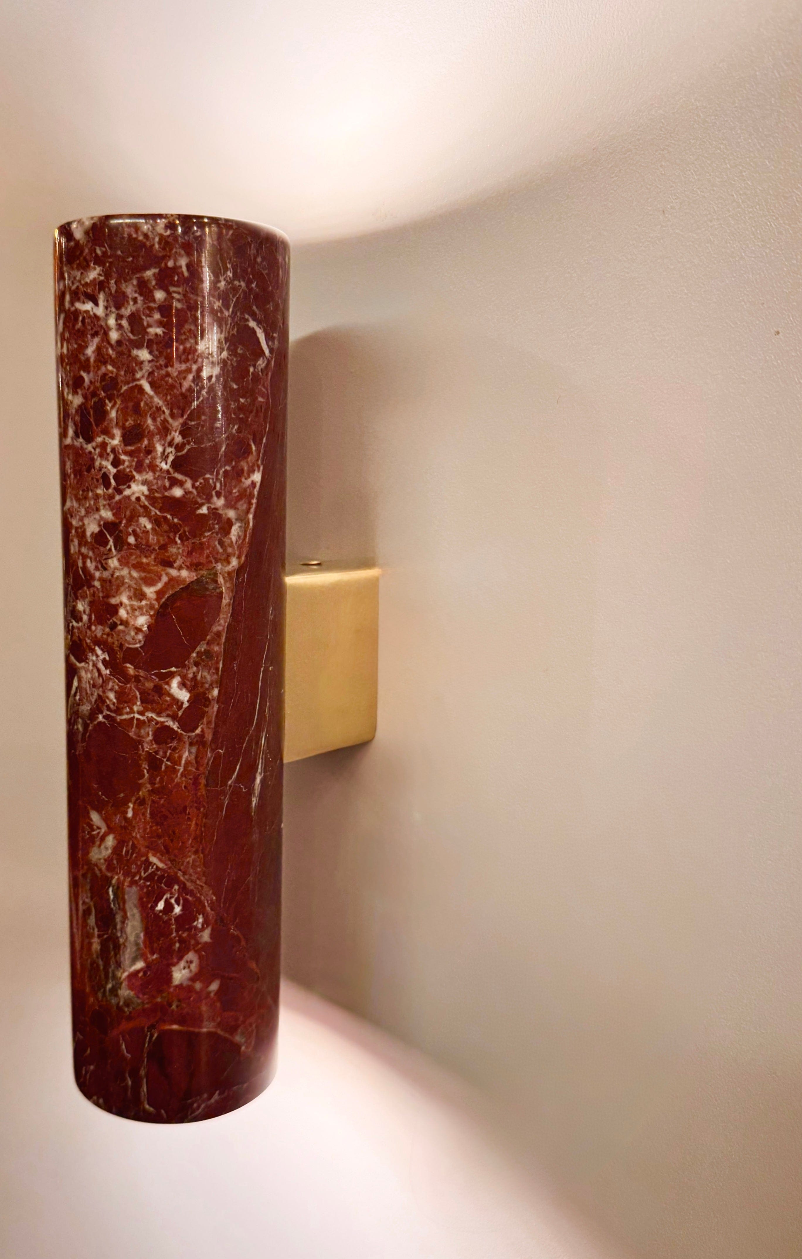 Arel Lighting FUSADA Rosso Levanto Marble Two Way Wall Sconce