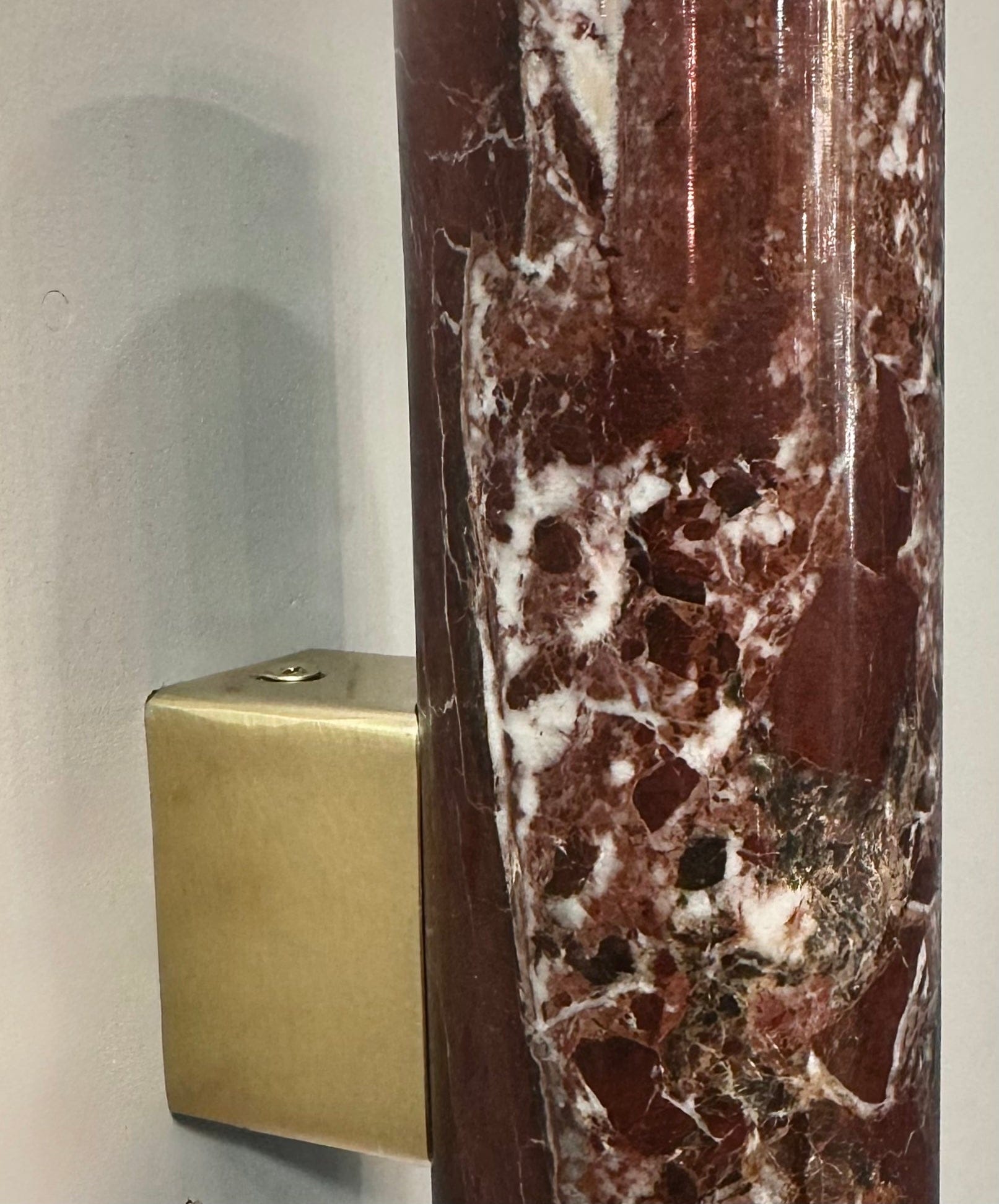 Arel Lighting FUSADA Rosso Levanto Marble Two Way Wall Sconce