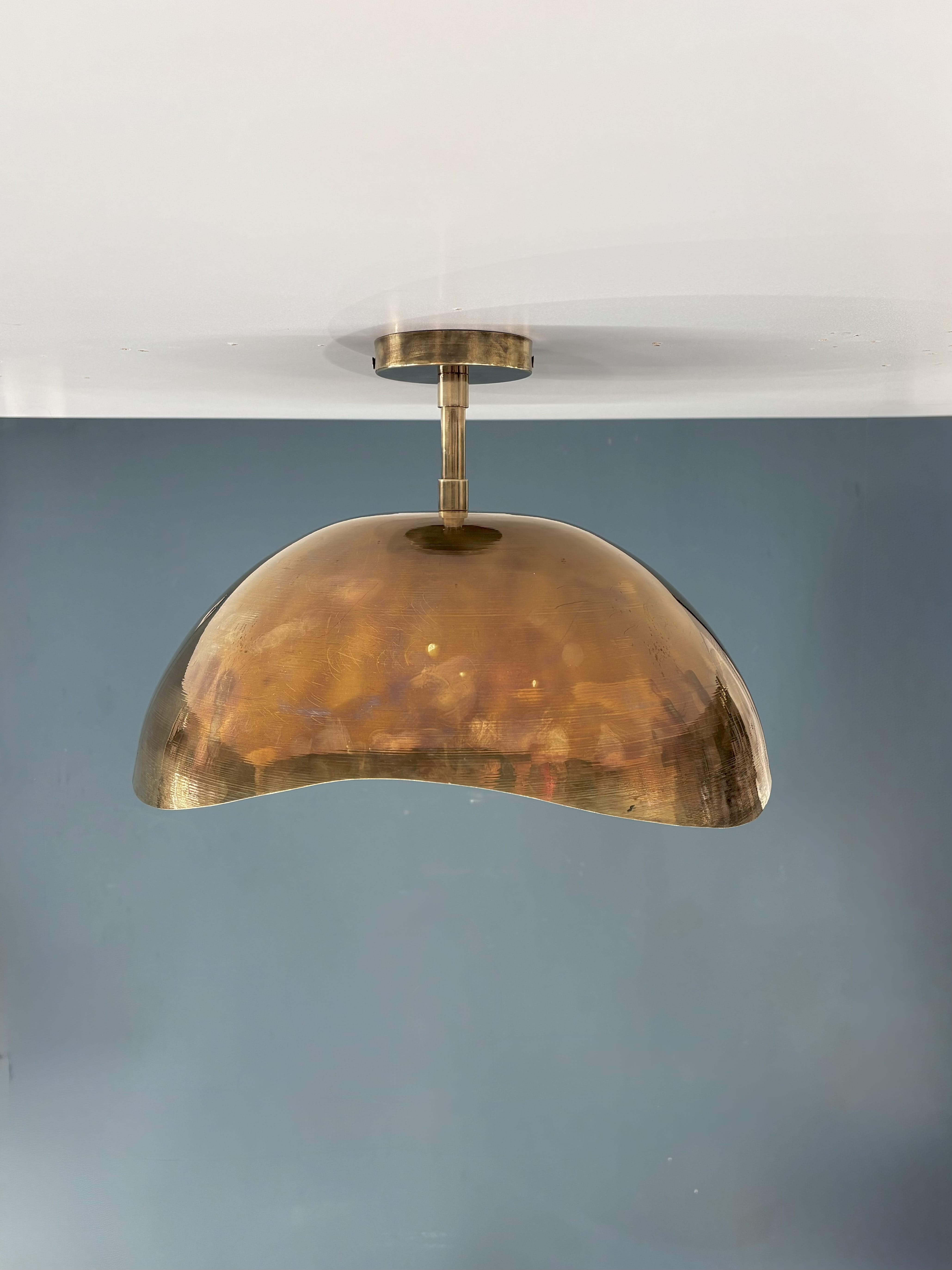 Arel Lighting GERA Hammered Brass Pendant Light