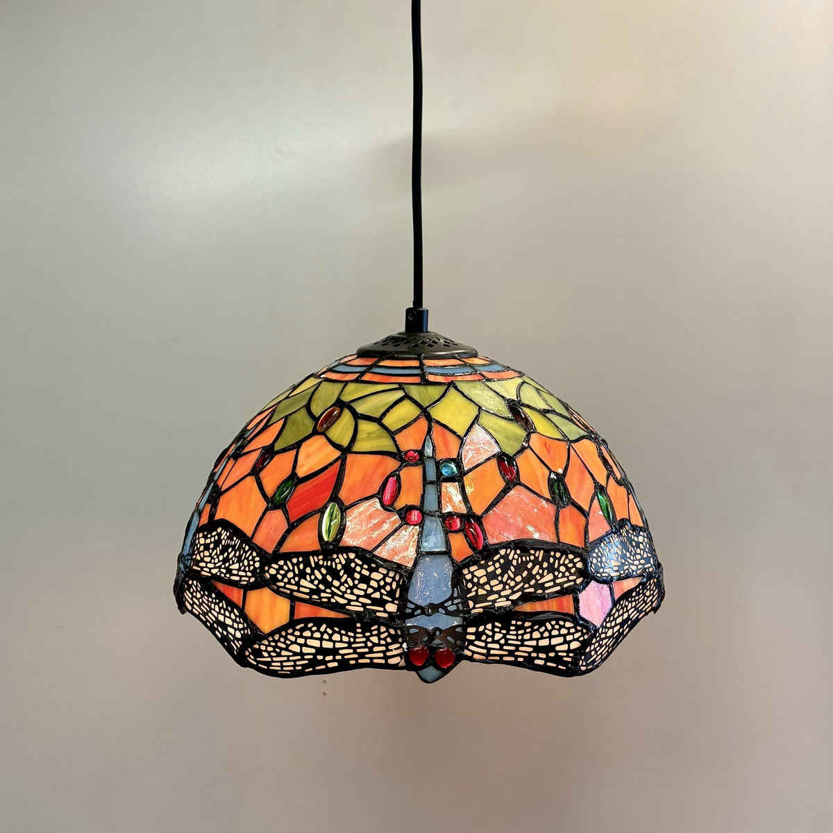 Arel Lighting lighting BACAU Tiffany Style Stained Glass Pendant Light – 30 cm