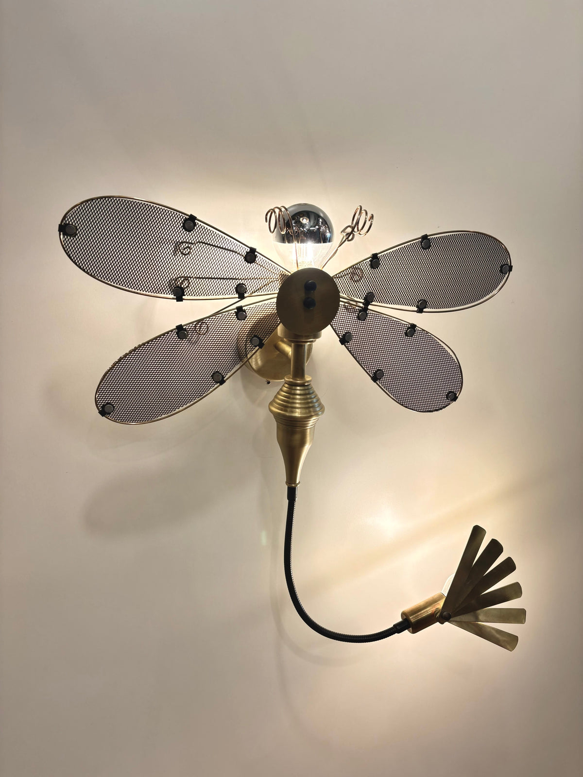 Arel Lighting lighting No Switch / Hardwired SUCEEVA Steampunk Dragonfly Wall Sconce