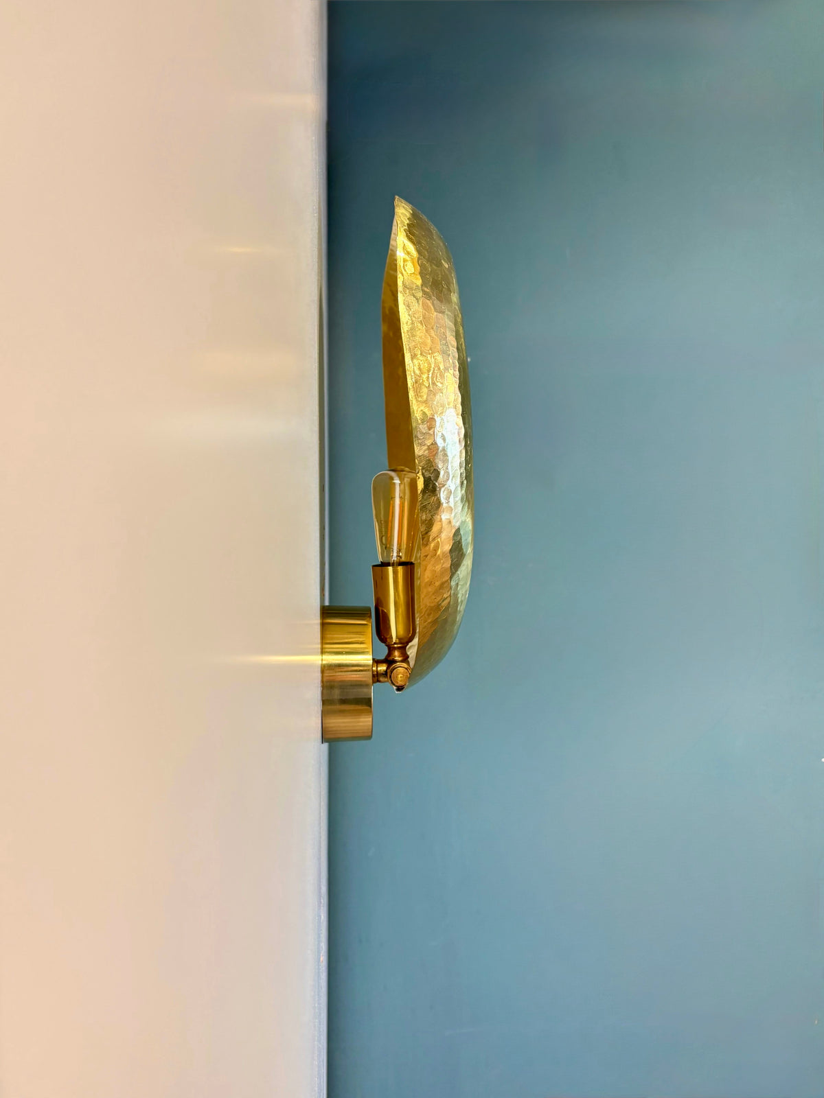 Arel Lighting lighting SOBRA Hammered Brass Wall Sconce