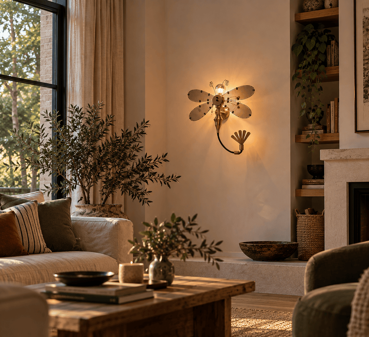 Arel Lighting lighting SUCEEVA Steampunk Dragonfly Wall Sconce