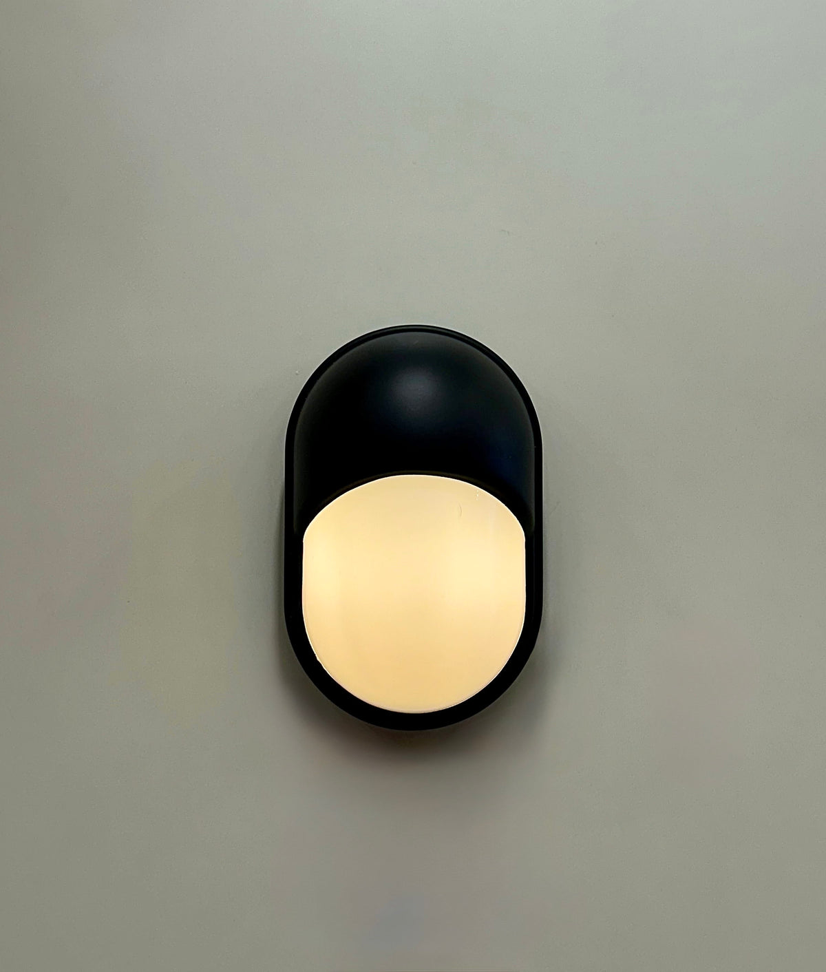 Arel Lighting Outdoor Wall Light EEVA Outdoor Wall Sconce – Black Metal Hood with Opal Glass, IP44 Exterior Wall Light
