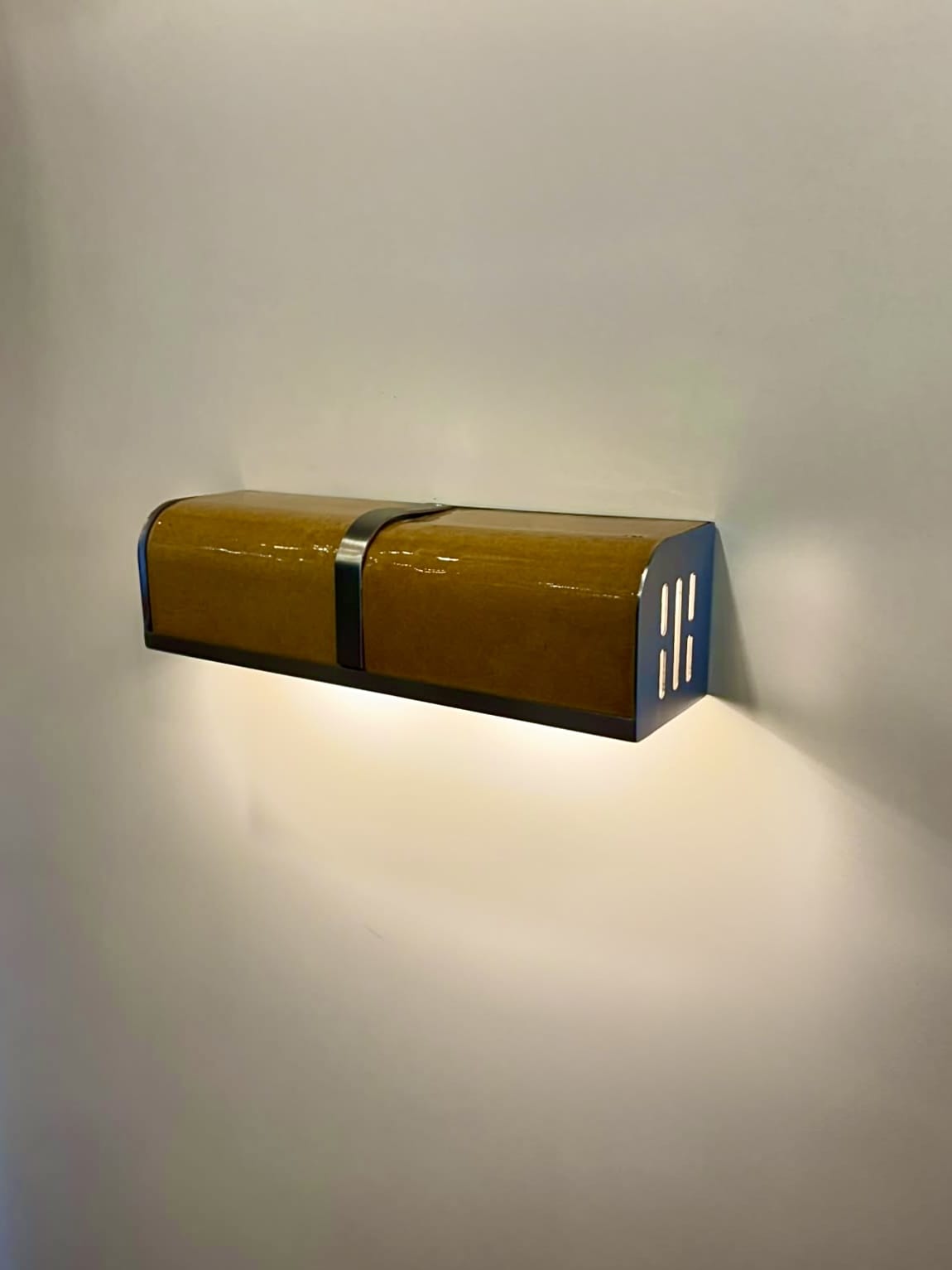 Arel Lighting PRAZZO Double Handmade Amber Ceramic Wall Sconce