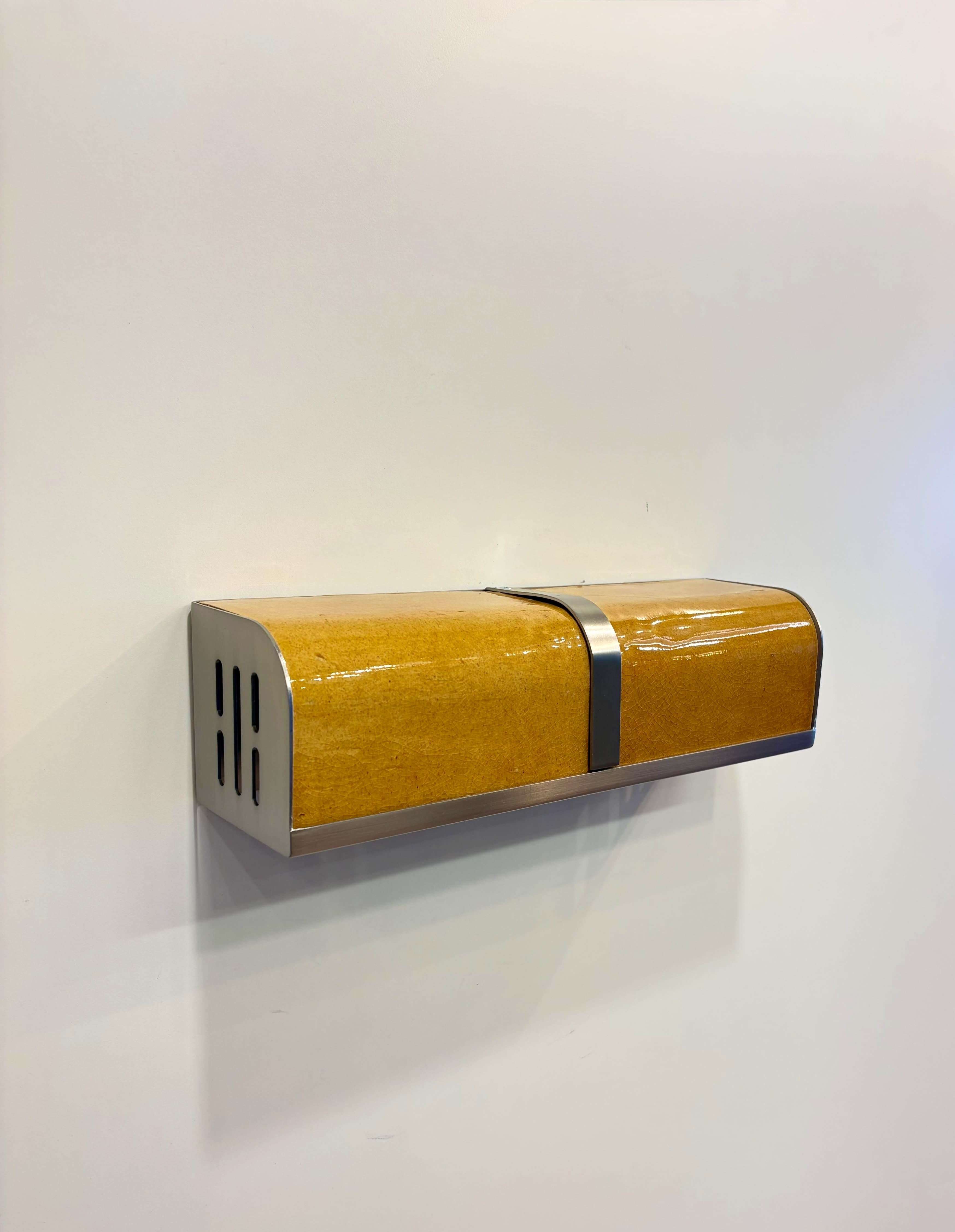 Arel Lighting PRAZZO Double Handmade Amber Ceramic Wall Sconce