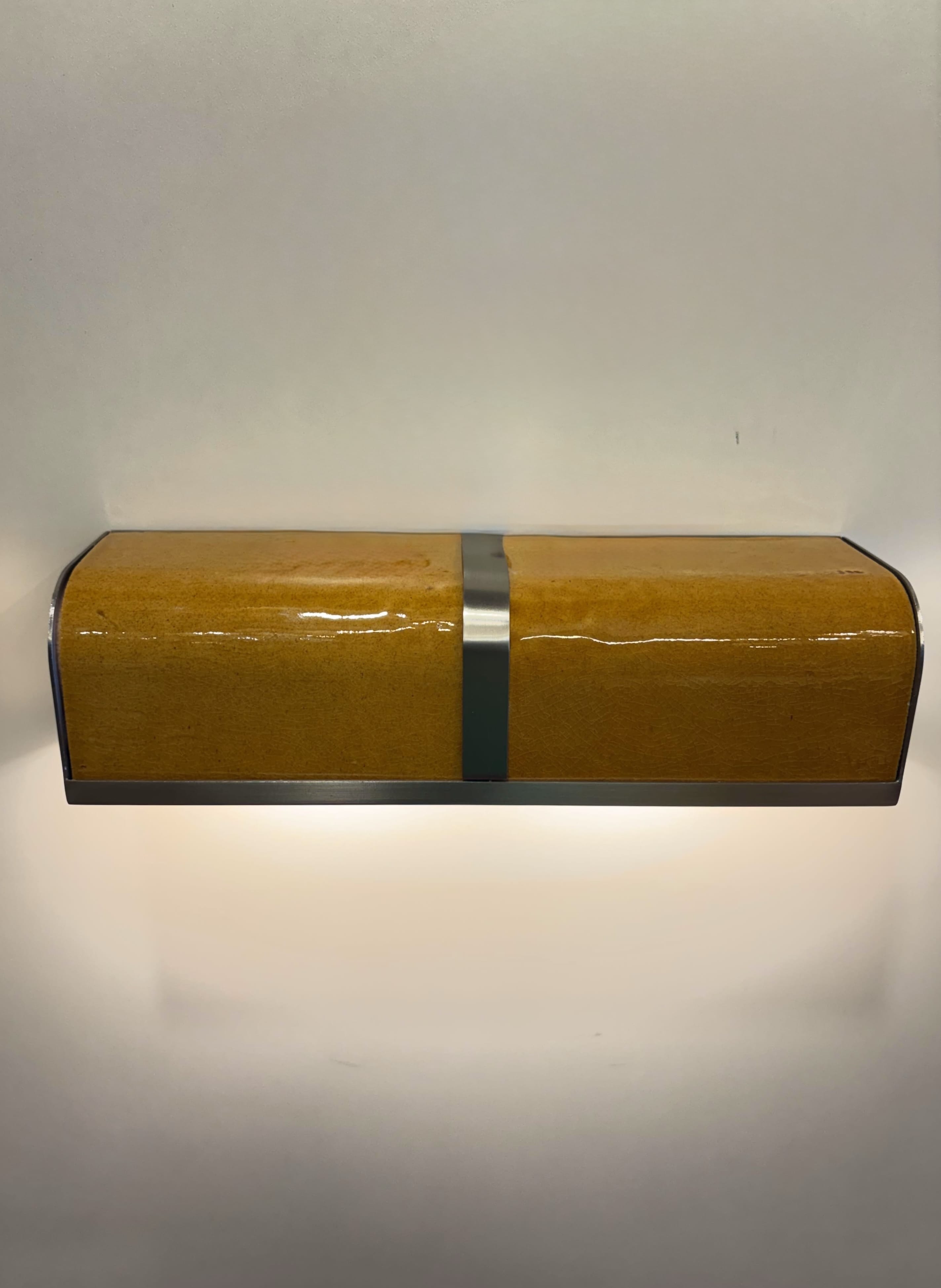 Arel Lighting PRAZZO Double Handmade Amber Ceramic Wall Sconce