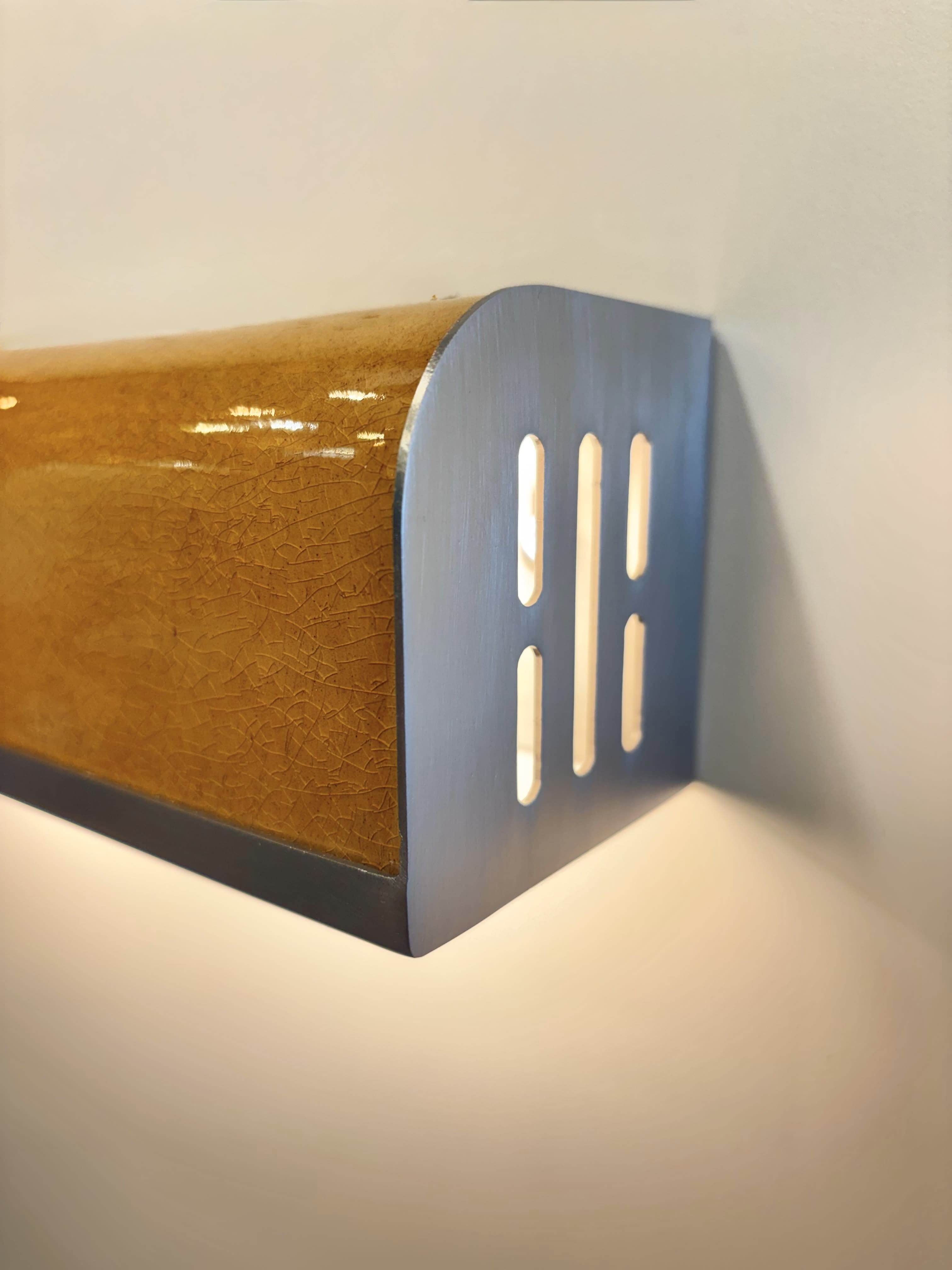 Arel Lighting PRAZZO Double Handmade Amber Ceramic Wall Sconce
