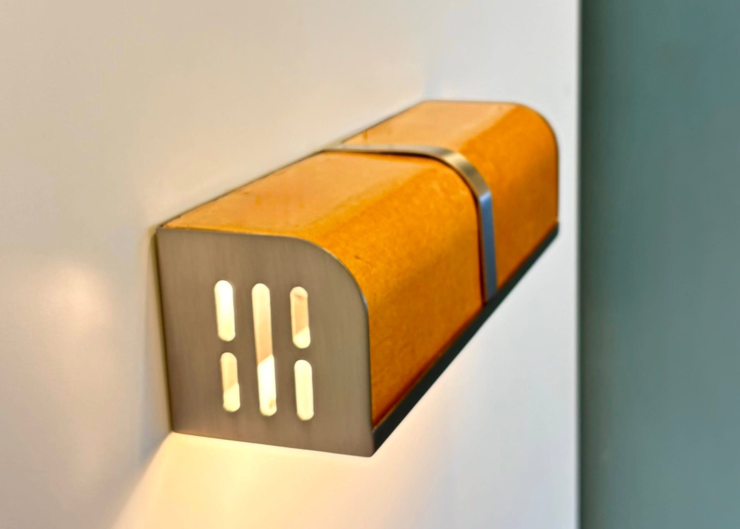 Arel Lighting PRAZZO Double Handmade Amber Ceramic Wall Sconce