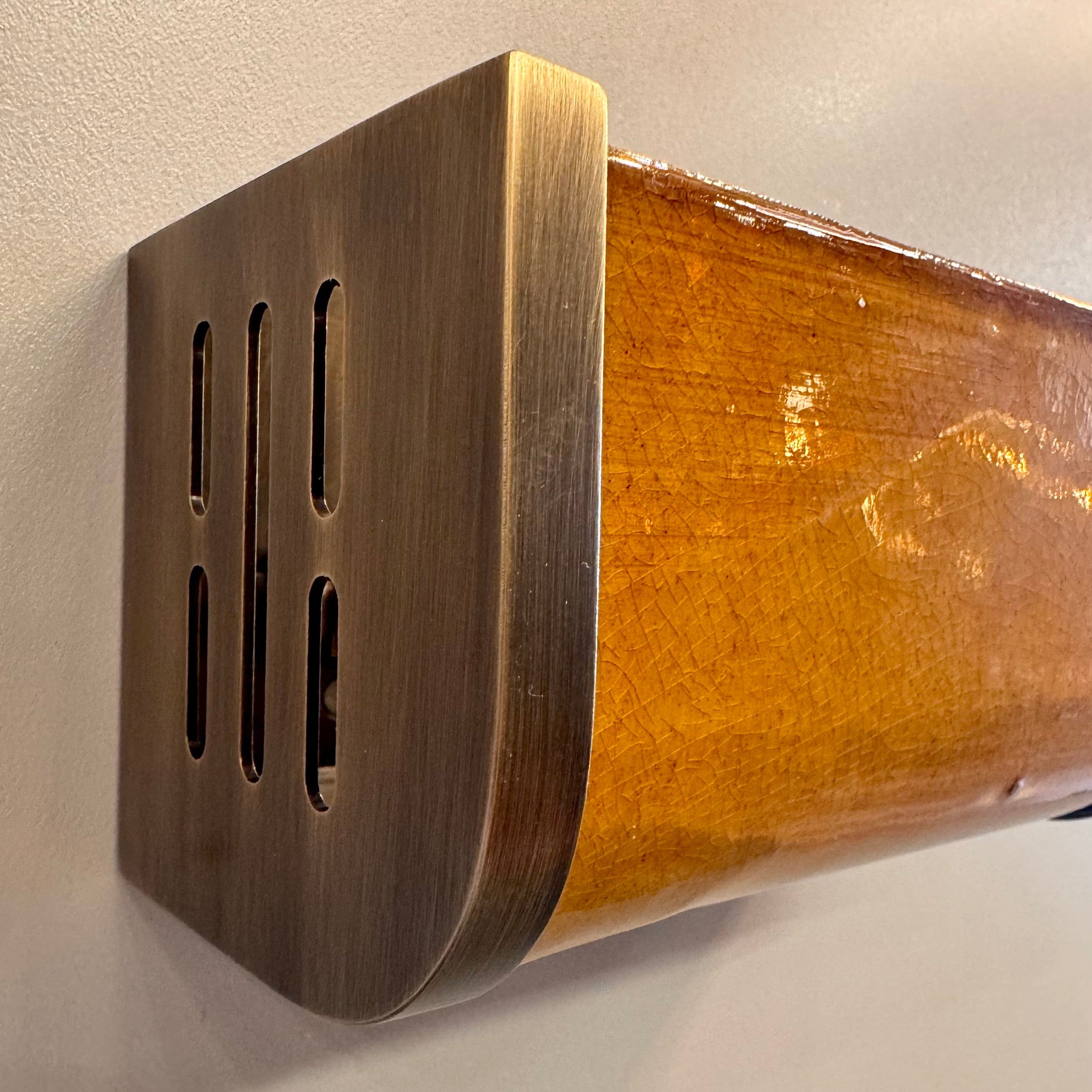 Arel Lighting PRAZZO Handmade Amber Ceramic Wall Sconce