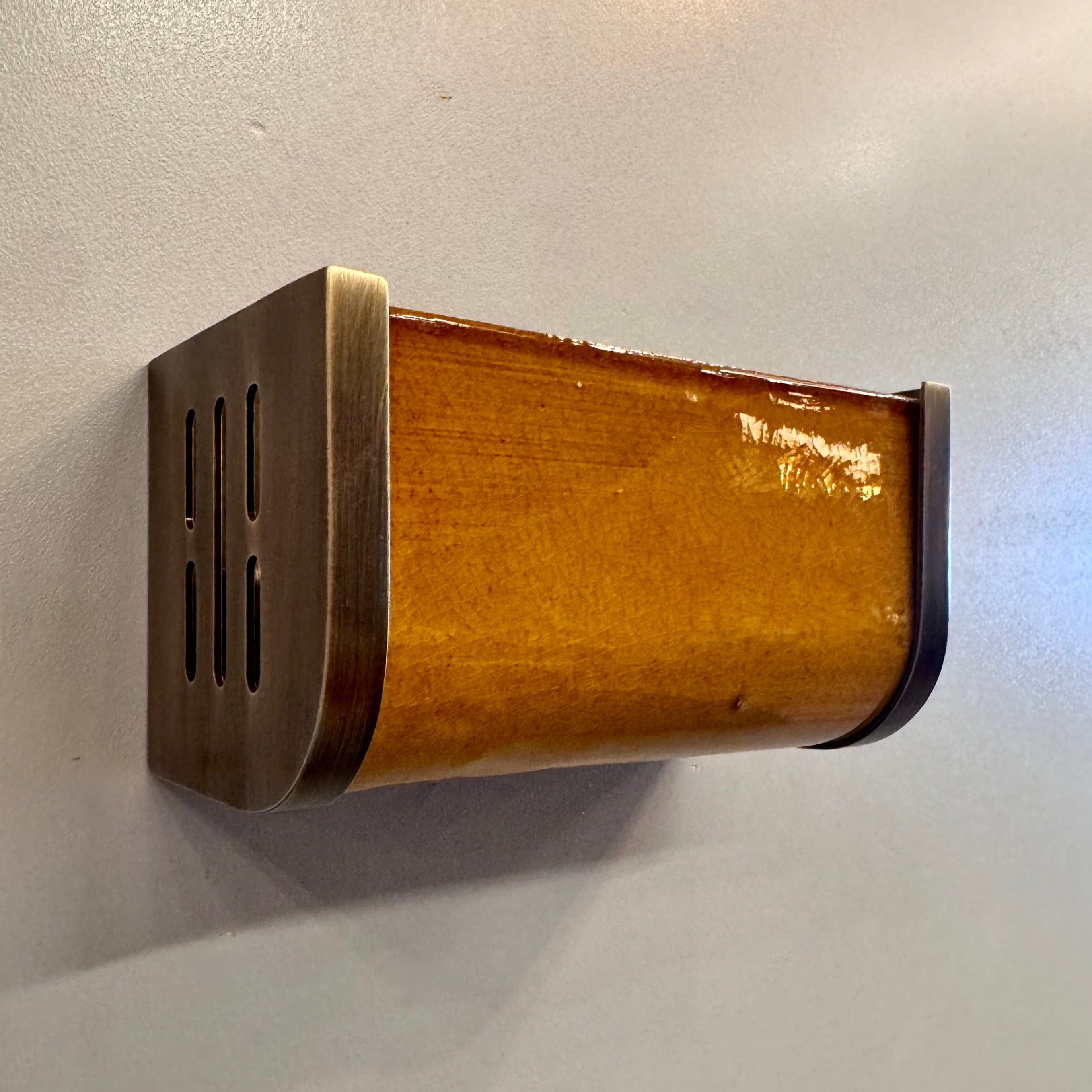 Arel Lighting PRAZZO Handmade Amber Ceramic Wall Sconce