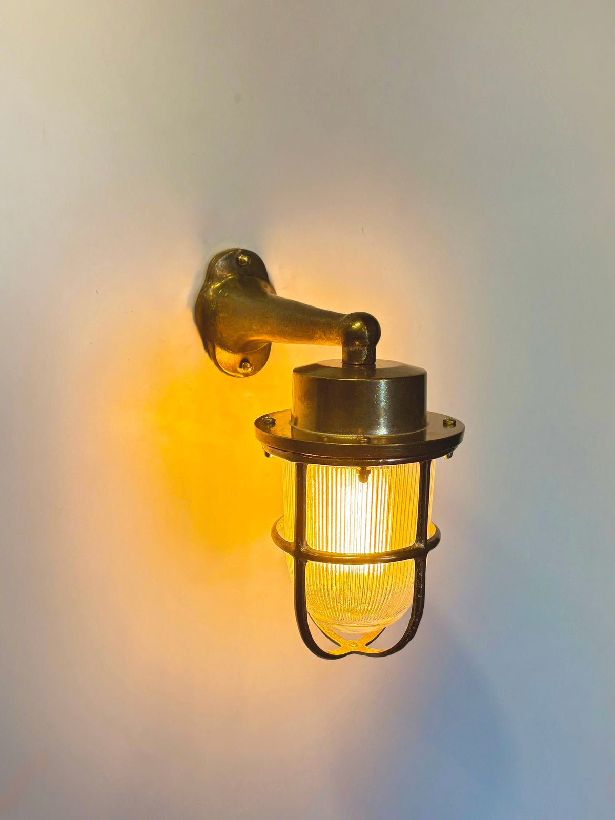 Arel Lighting Raw Brass GRAB Brass Nautical Wall Sconce