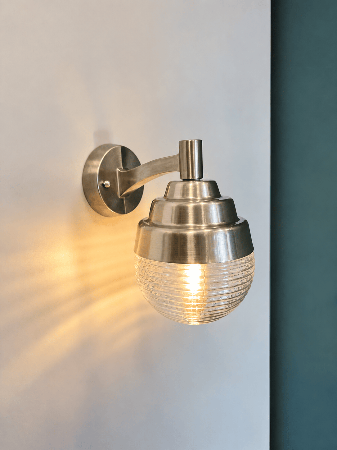 Arel Lighting Satin Nickel KRASAVO Brass Nautical Wall Sconce