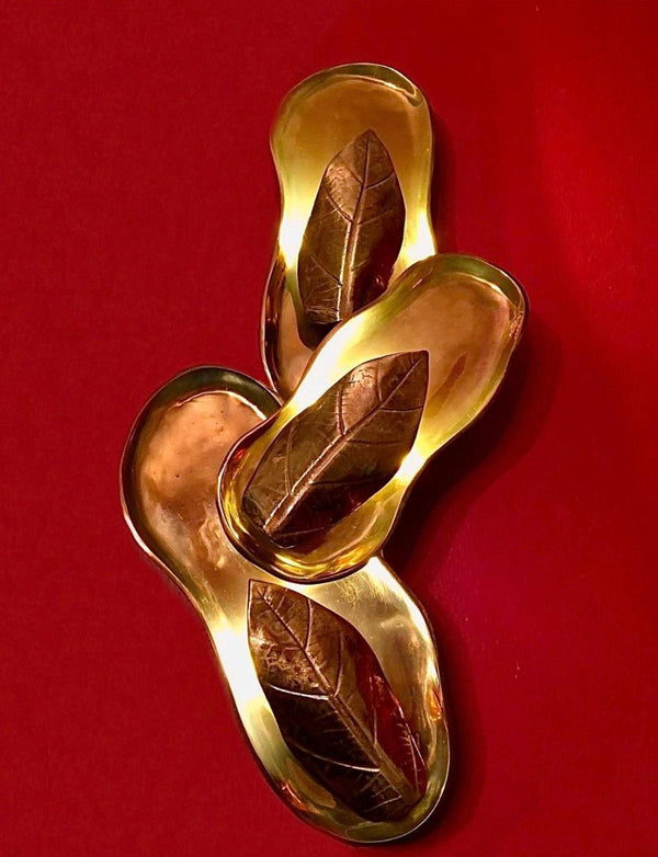 Arel Lighting Shiny Brass CABESA Sculptural Solid Brass Casting Wall Sconce