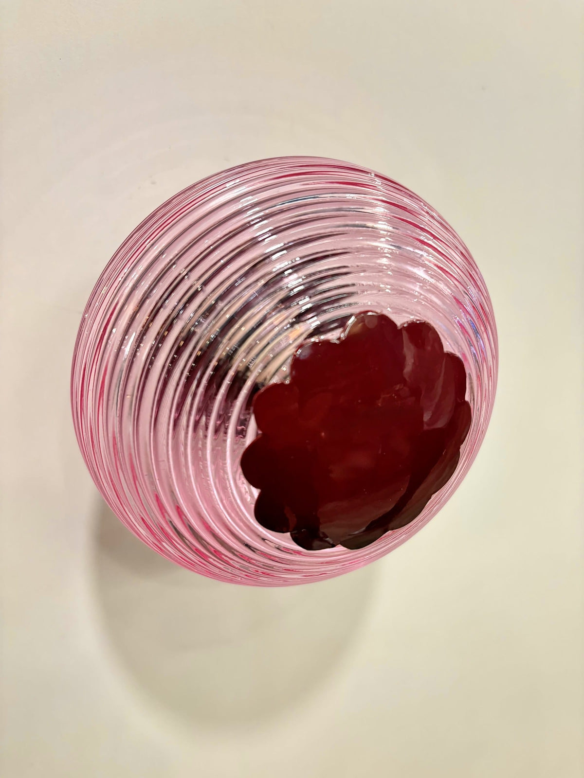 Arel Lighting Wall Sconce Flower POLTAV Pink Ribbed Glass Wall Sconce / Ceiling Light