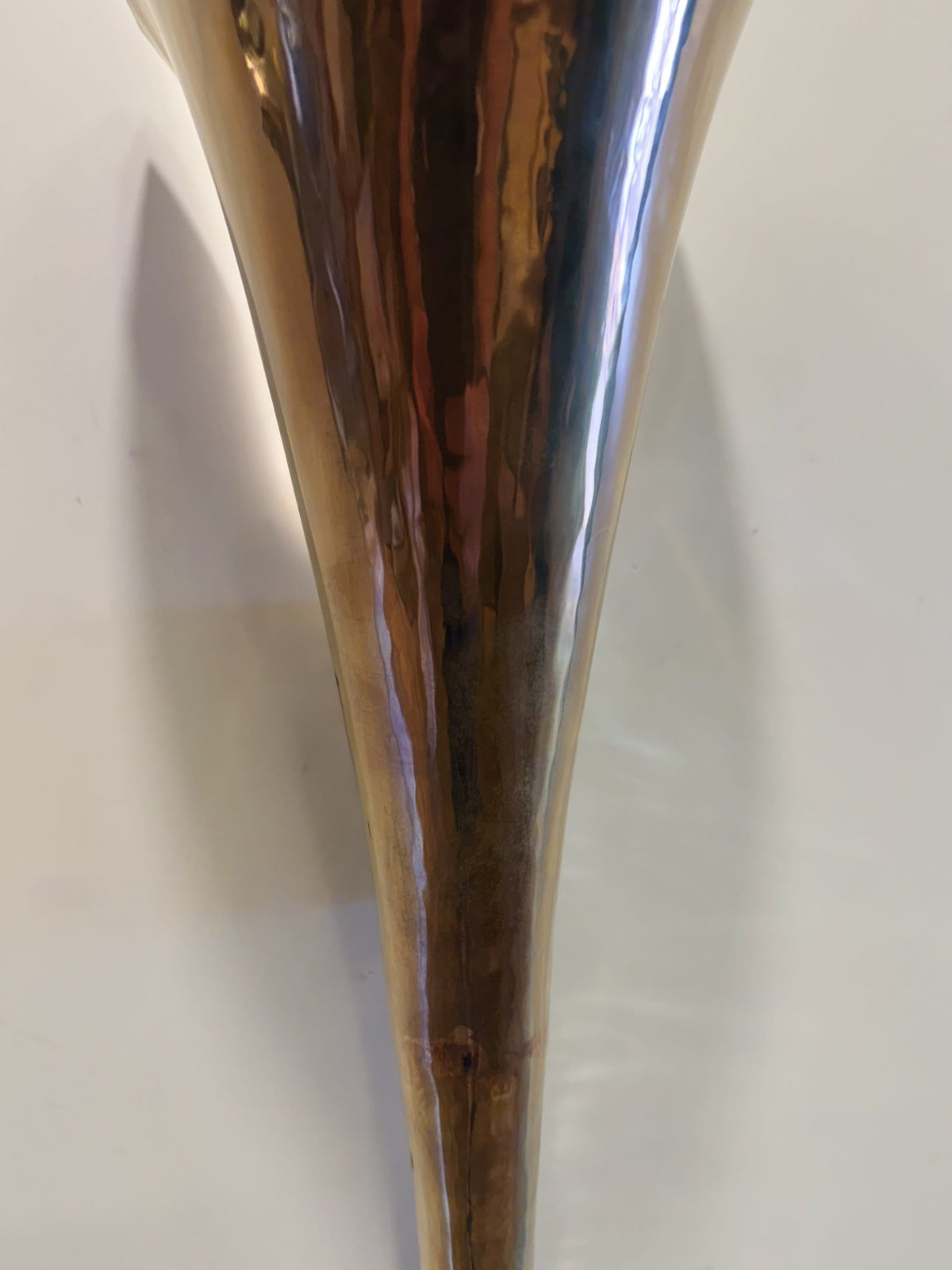 Arel Lighting Wall Sconce KIEK Sculptural Hand-Hammered Brass Wall Sconce – Calla Lily Torch Uplight
