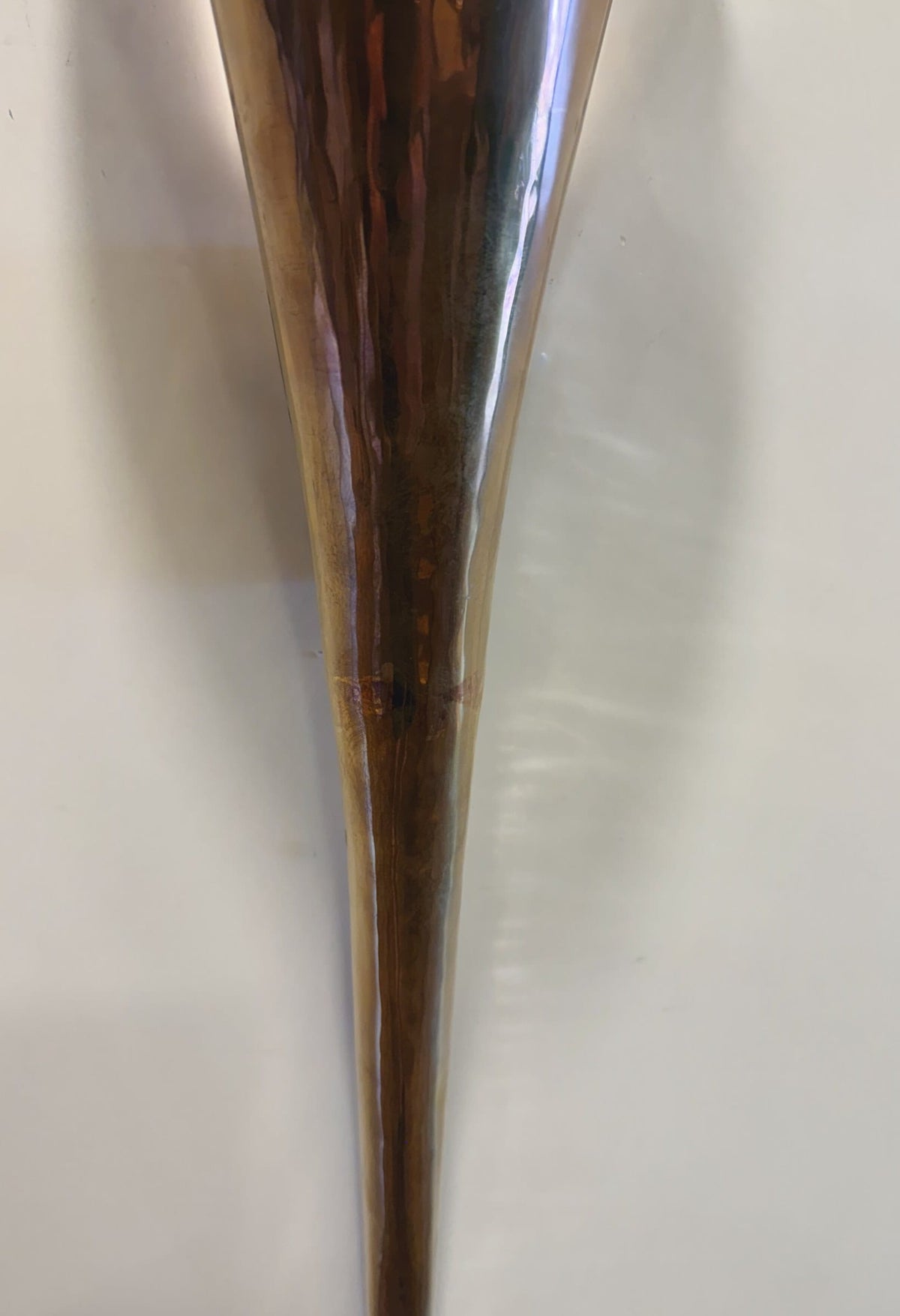 Arel Lighting Wall Sconce KIEK Sculptural Hand-Hammered Brass Wall Sconce – Calla Lily Torch Uplight