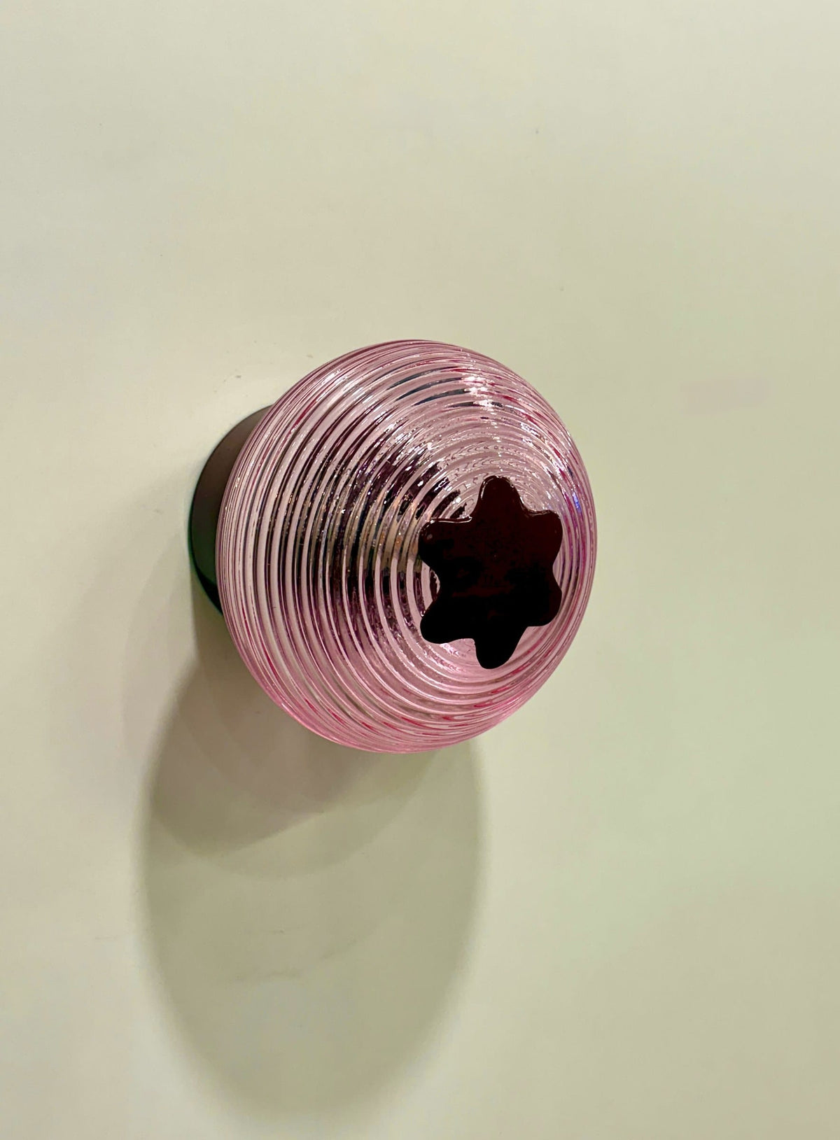Arel Lighting Wall Sconce POLTAV Pink Ribbed Glass Wall Sconce / Ceiling Light