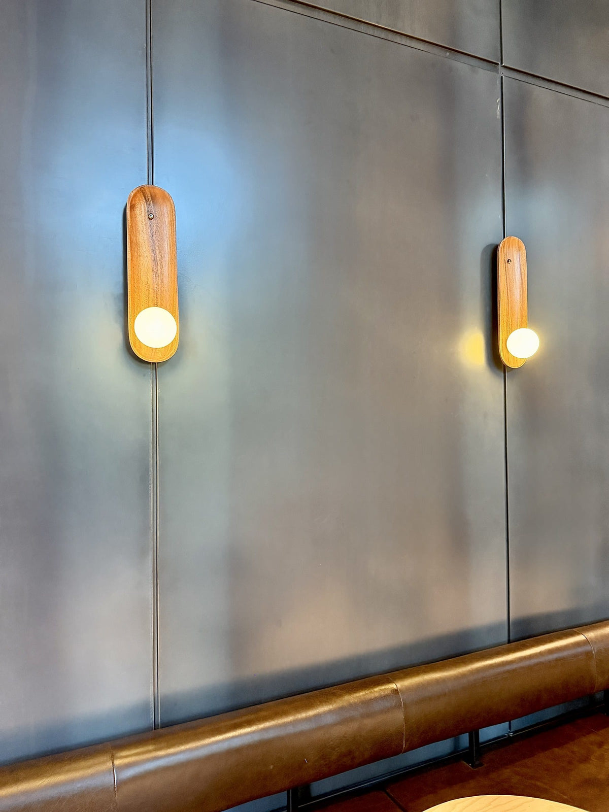 Arel Lighting Wall Sconce PUCELA Solid Wood Wall Sconce – Carved Wooden Wall Light with Opal Glass Globe