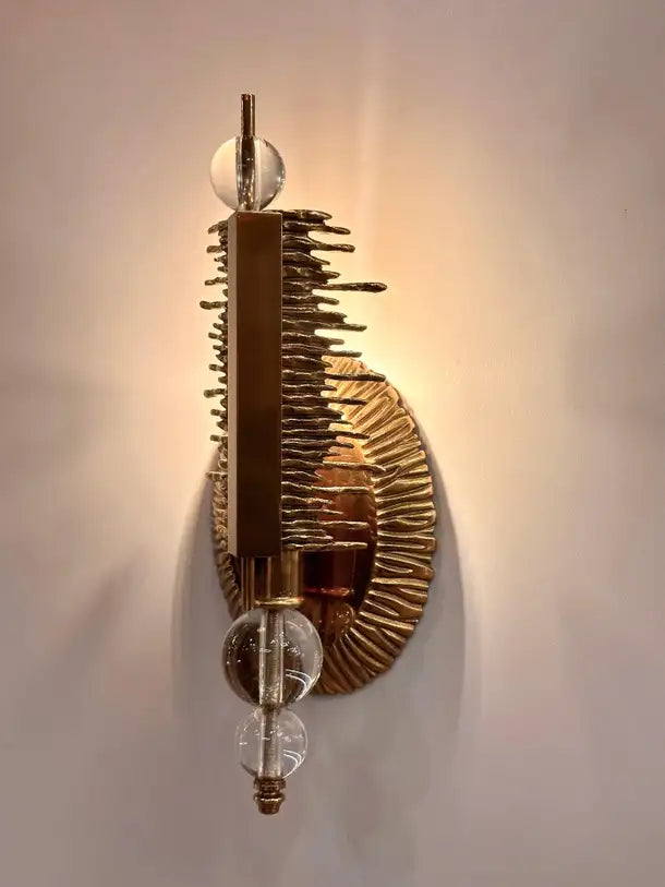 Cripta Brass Casting Wall Sconce, Sculptural Sconce, Art Lighting