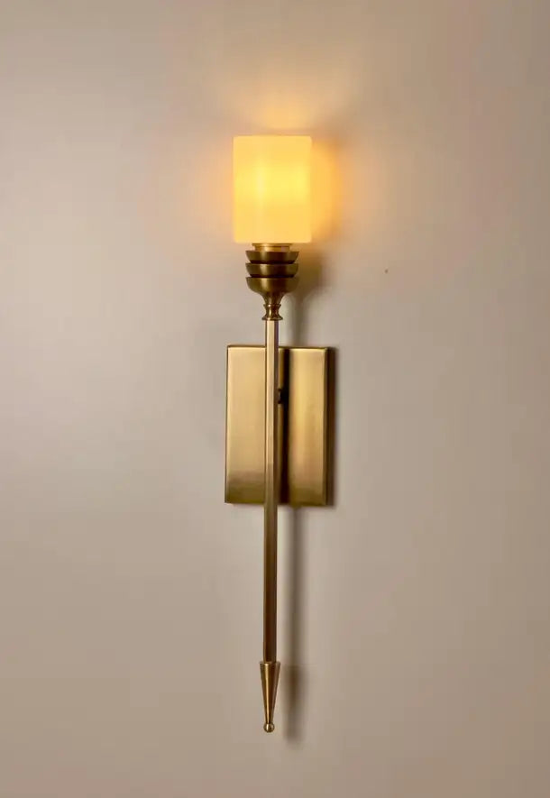 Sagovia Brass Wall Sconce in Mid-Century Modern Style