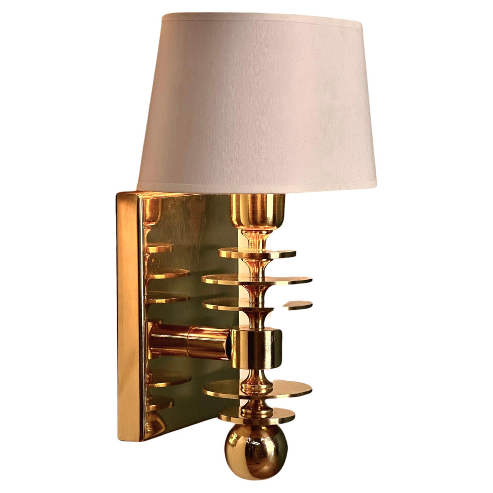 Marsala Shade Brass Wall Sconce Mid-Century Modern Lighting