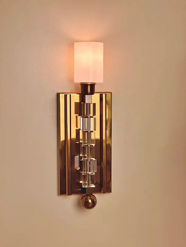 Tortona Brass Lampshade Wall Sconce Mid-Century Modern Lighting