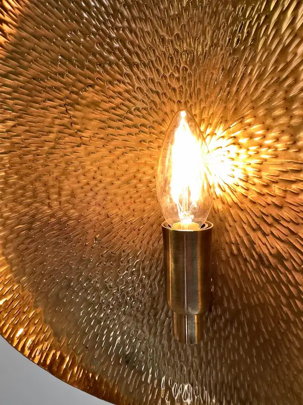 Palma Hammered Brass Wall Sconce